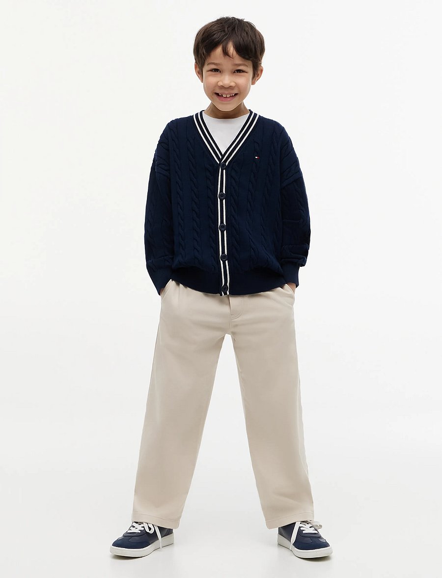 Tommy Hilfiger - COTTON POLO TIPPING CARDIGAN - cardigans - dark night navy - 4