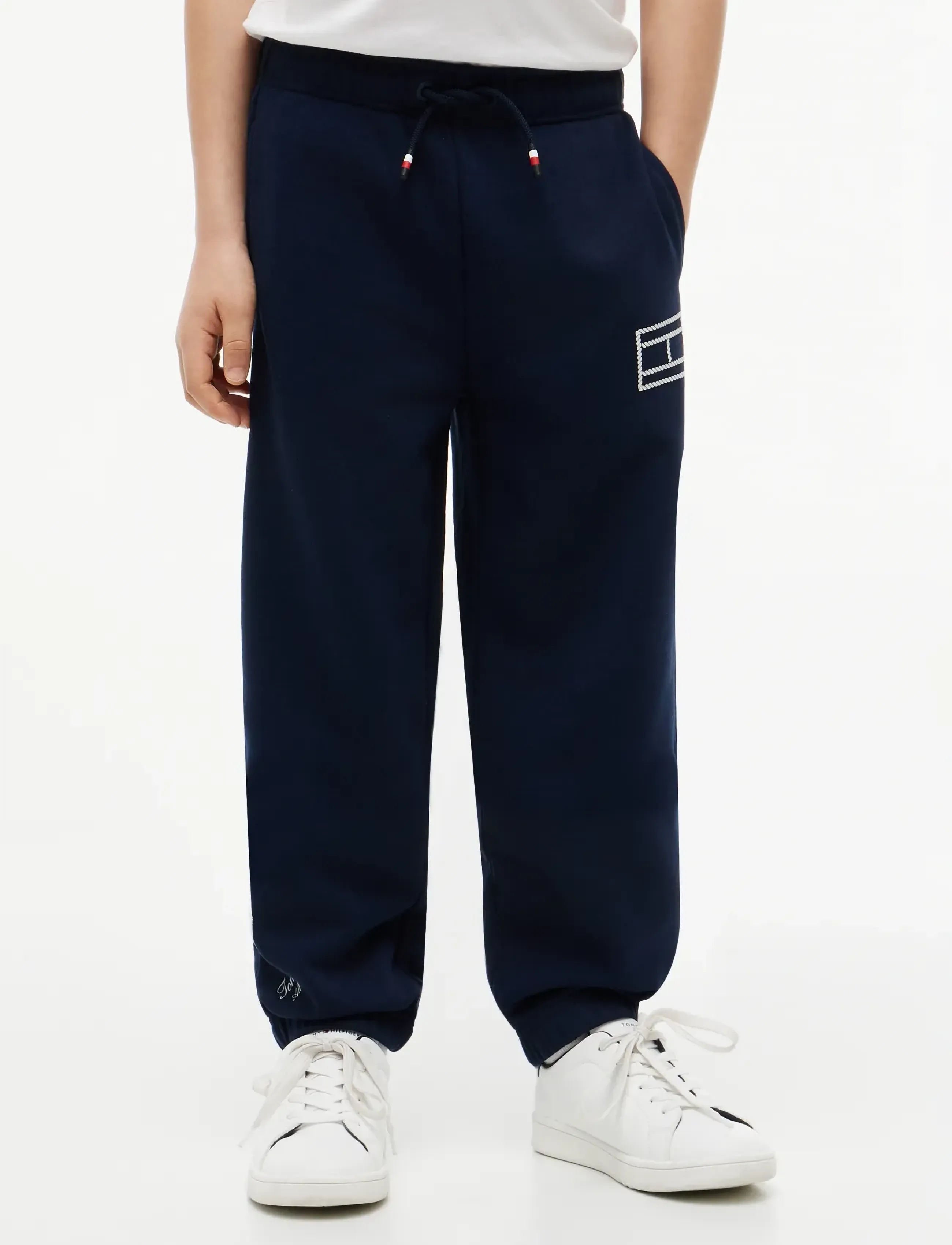 Tommy Hilfiger Outline Flag Sweatpant, 140, Unterteile, Marineblau - Sweatpants, Kinder