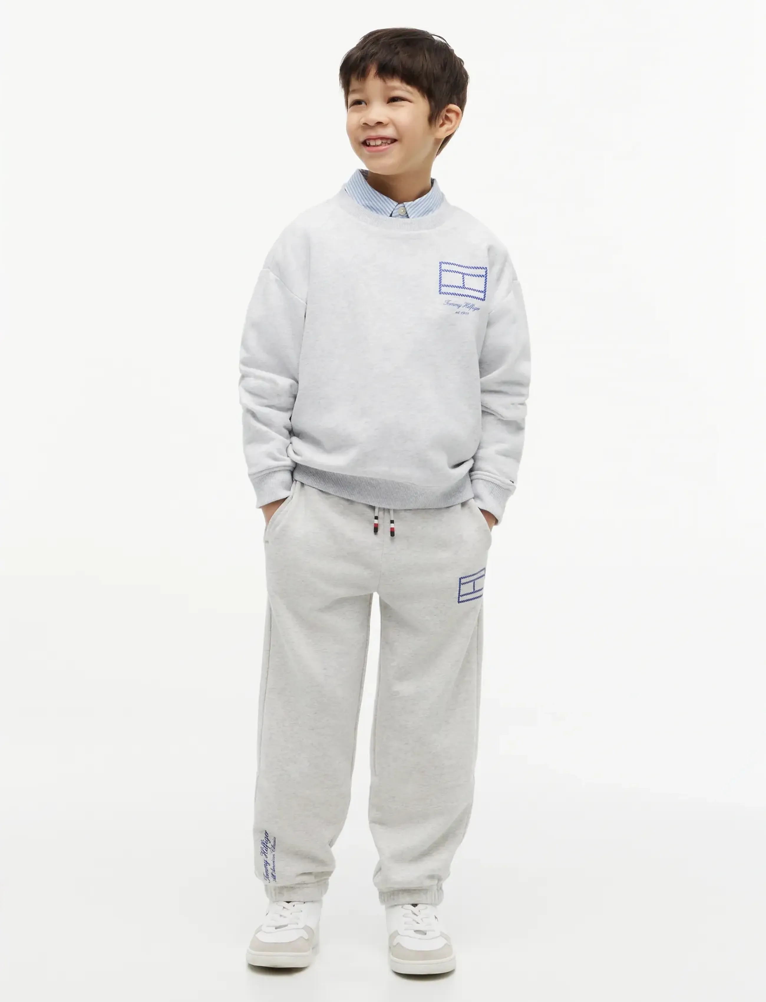 Tommy Hilfiger - OUTLINE FLAG SWEATPANT - sweatpants - light grey heather - 3