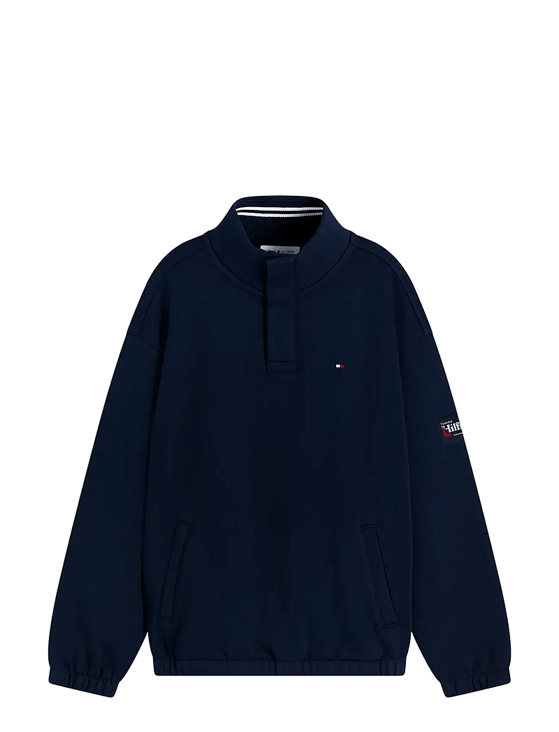 Tommy Hilfiger - BUTTON HIGH NECK SWEATSHIRT - sweatshirts - dark night navy - 1