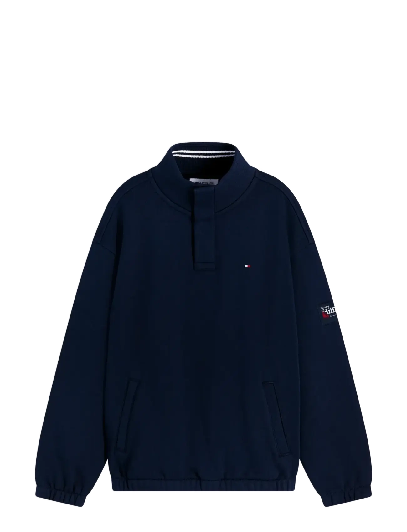 Tommy Hilfiger BUTTON HIGH NECK SWEATSHIRT - Overdele - DARK NIGHT NAVY / navy
