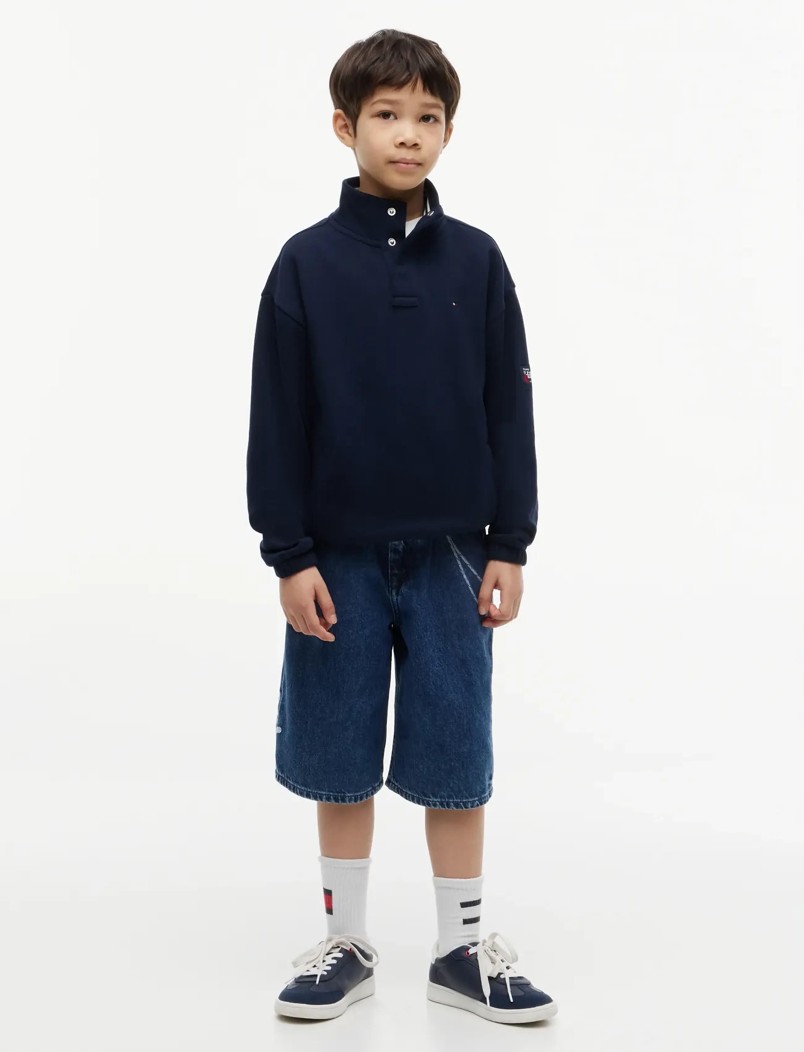 Tommy Hilfiger - BUTTON HIGH NECK SWEATSHIRT - sweatshirts - dark night navy - 3
