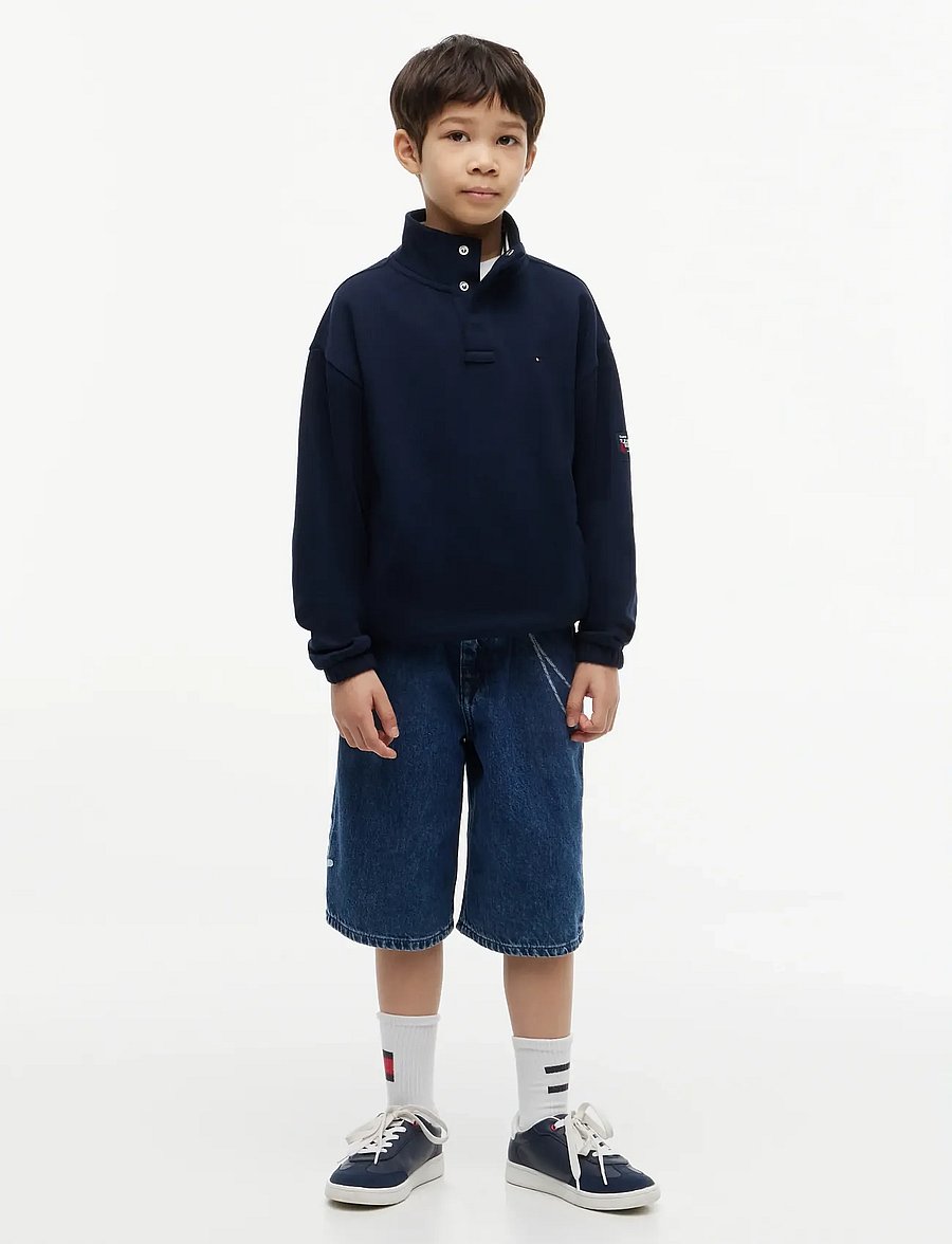 Tommy Hilfiger - BUTTON HIGH NECK SWEATSHIRT - sweatshirts - dark night navy - 3
