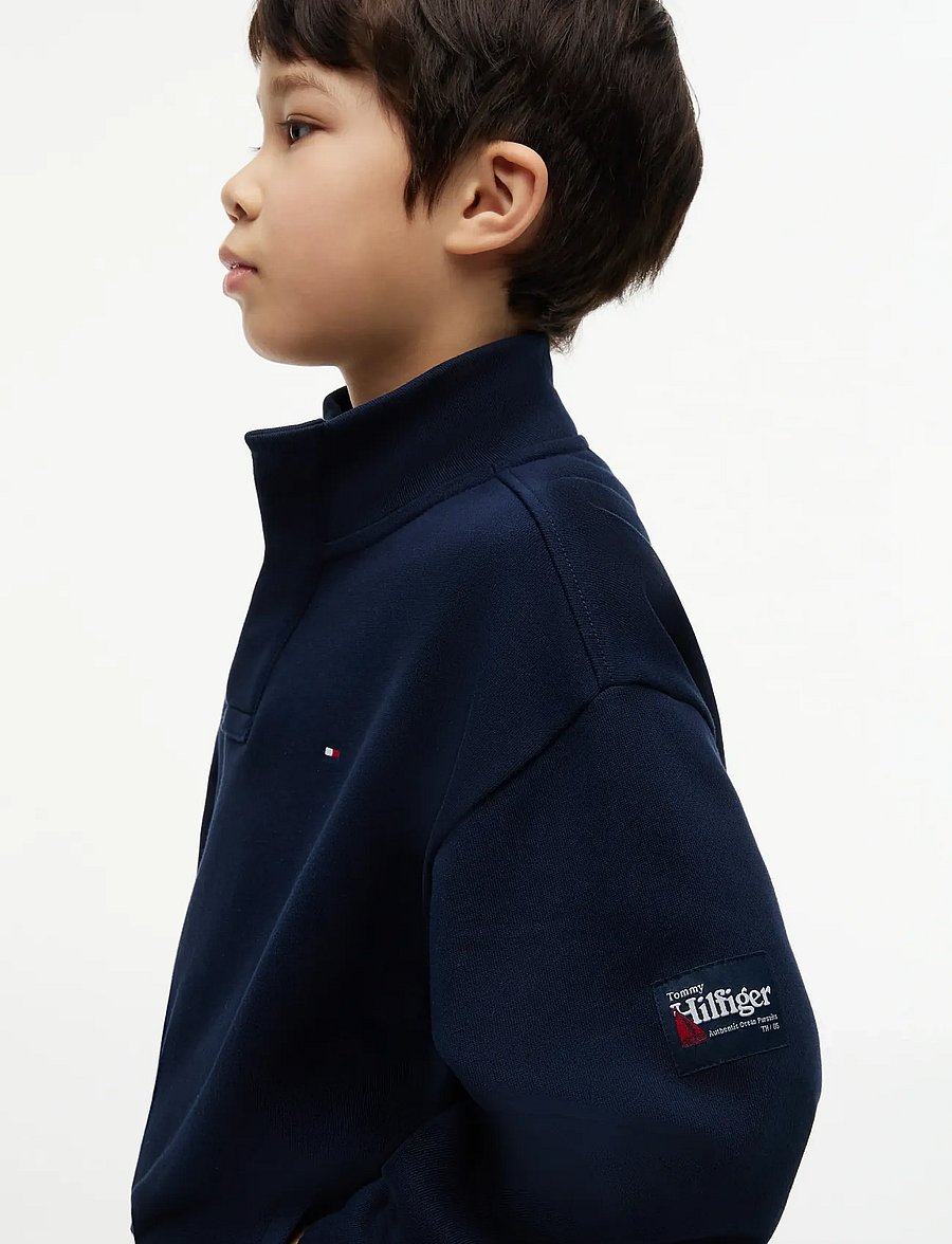 Tommy Hilfiger - BUTTON HIGH NECK SWEATSHIRT - sweatshirts - dark night navy - 5