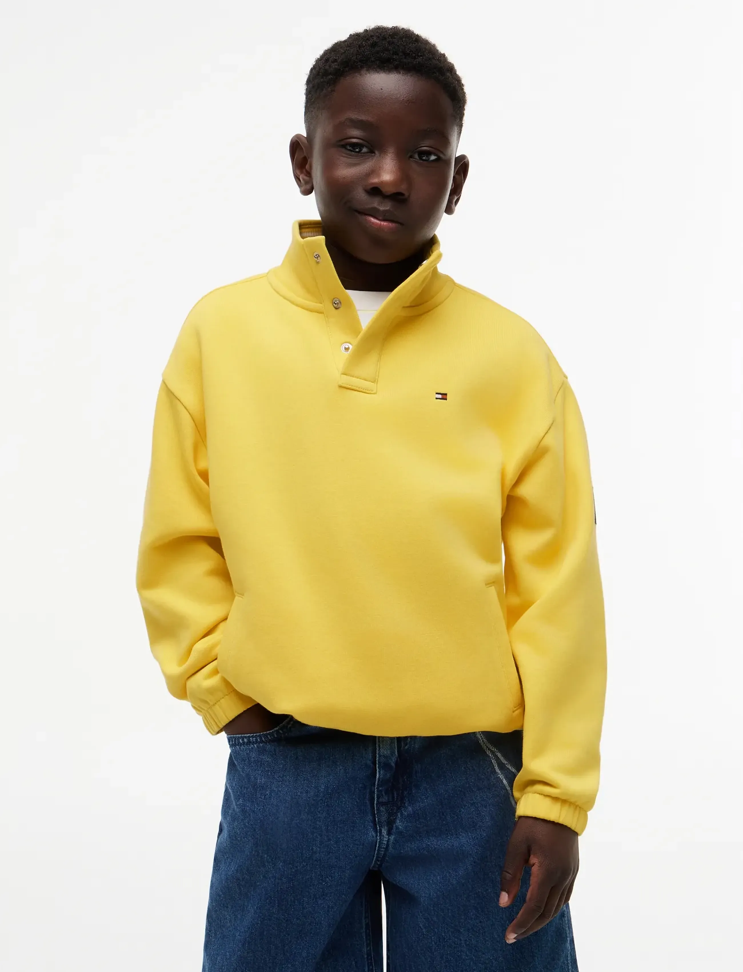Tommy Hilfiger - BUTTON HIGH NECK SWEATSHIRT - sweatshirts - tuscan sun - 4