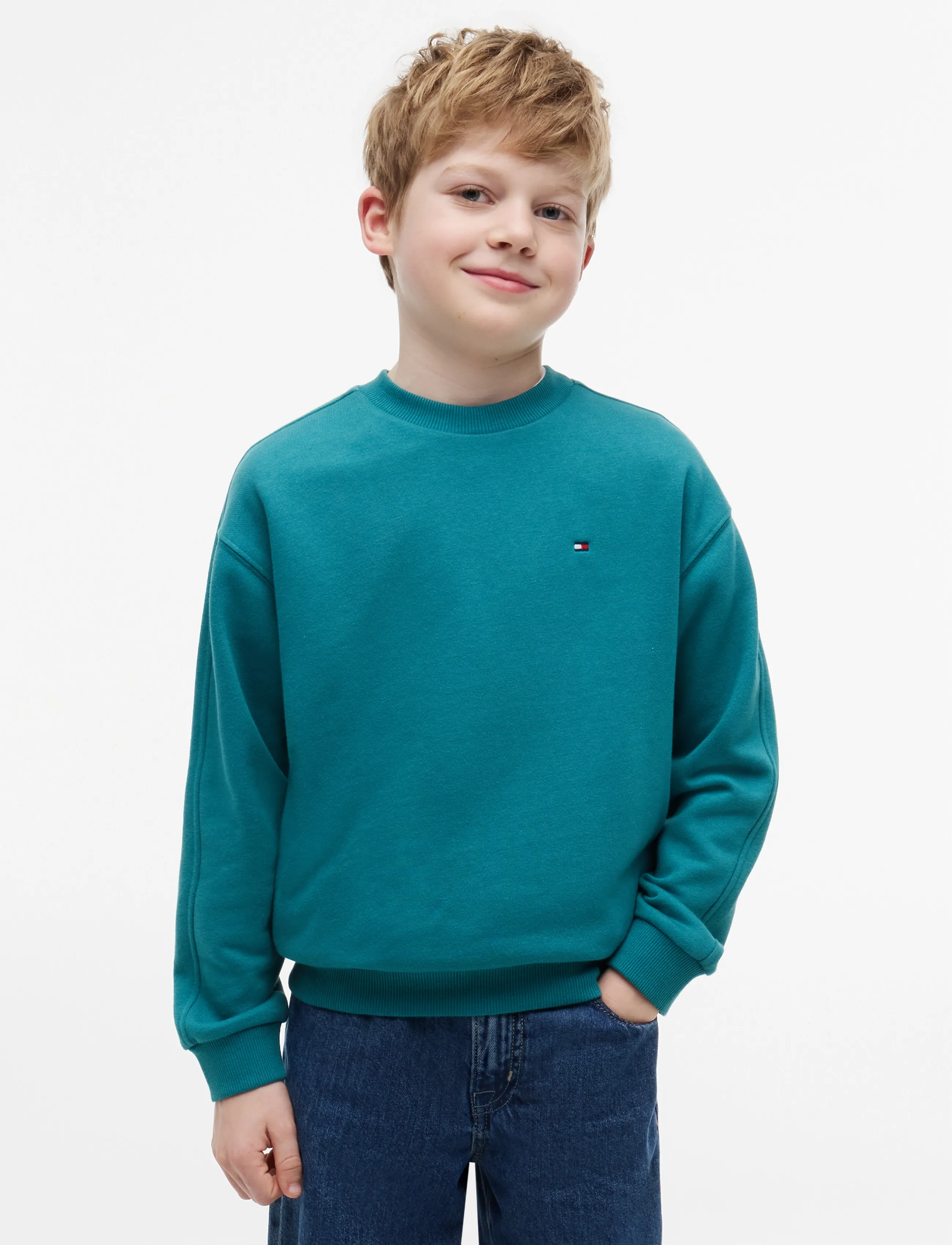 Tommy Hilfiger Team Sweatshirt, 128, Sweatshirts & Hoodies, Blau - Sweatshirts, Kinder
