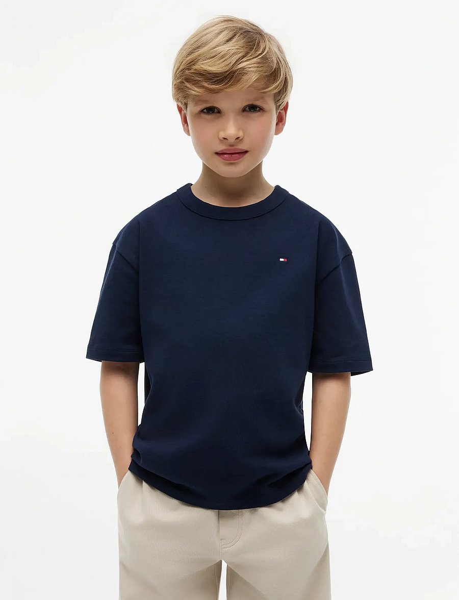 Tommy Hilfiger - SCRIPT GRAPHIC T-SHIRT SS - kortärmade t-shirts - dark night navy - 0