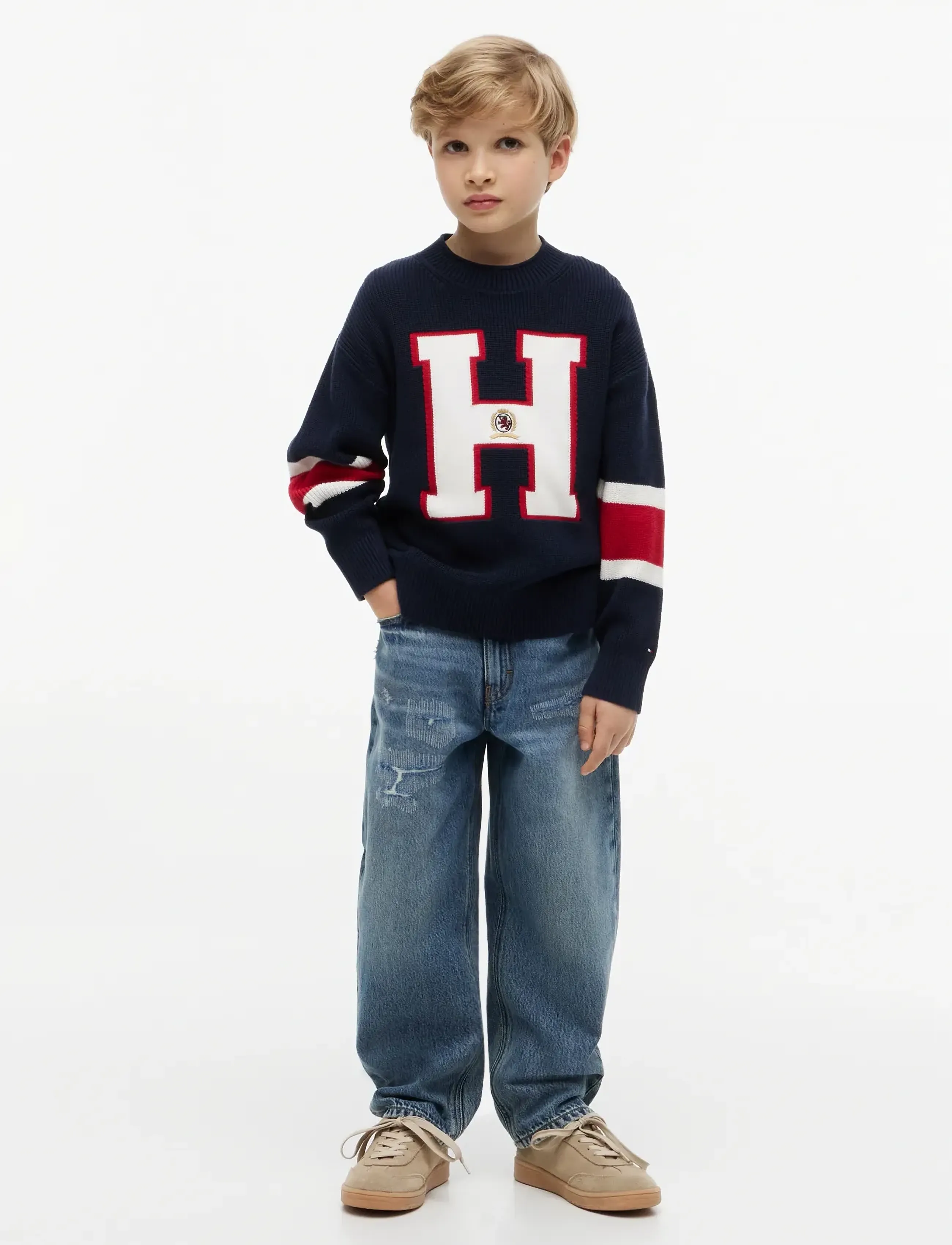 Tommy Hilfiger - GRAPHIC SWEATER LS - jumpers - dark night navy - 4