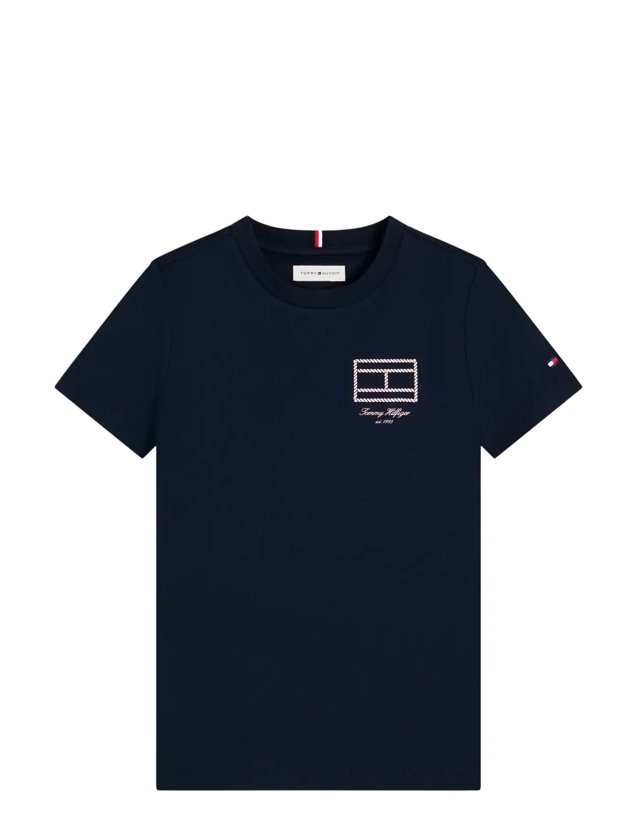 Tommy Hilfiger OUTLINE FLAG GRAPHIC T-SHIRT SS - Topid ja T-särgid - DARK NIGHT NAVY / navy