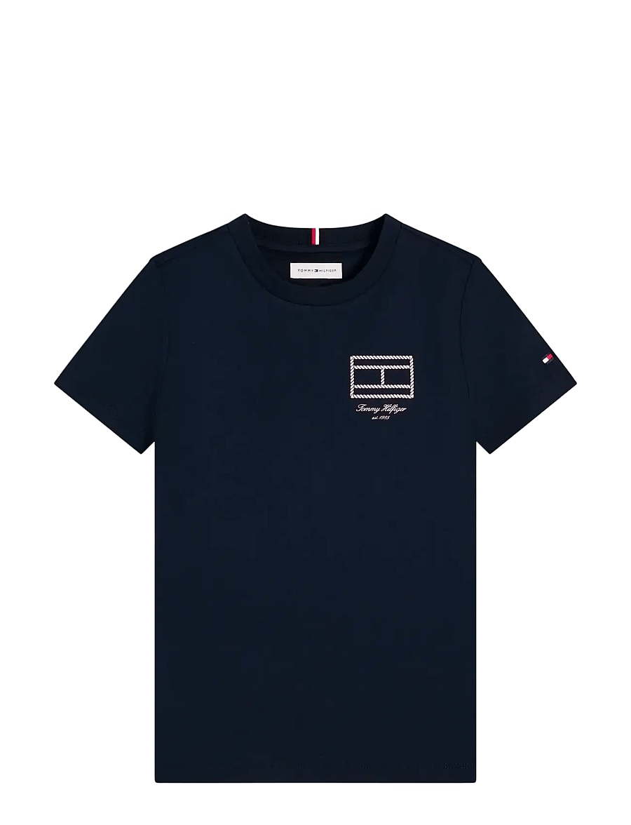 Tommy Hilfiger - OUTLINE FLAG GRAPHIC T-SHIRT SS - kurzärmelige - dark night navy - 1
