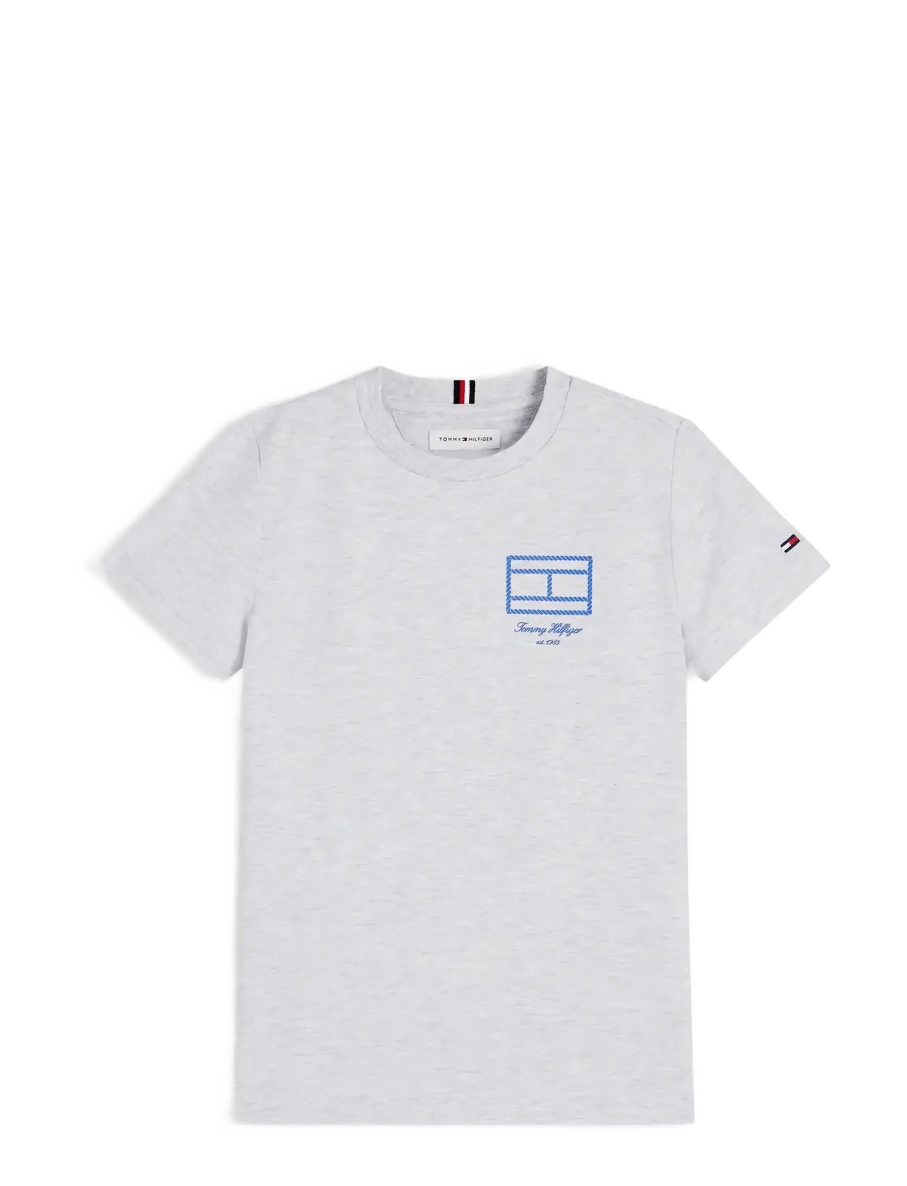 Tommy Hilfiger OUTLINE FLAG GRAPHIC T-SHIRT SS - Clothing - LIGHT GREY HEATHER / grey