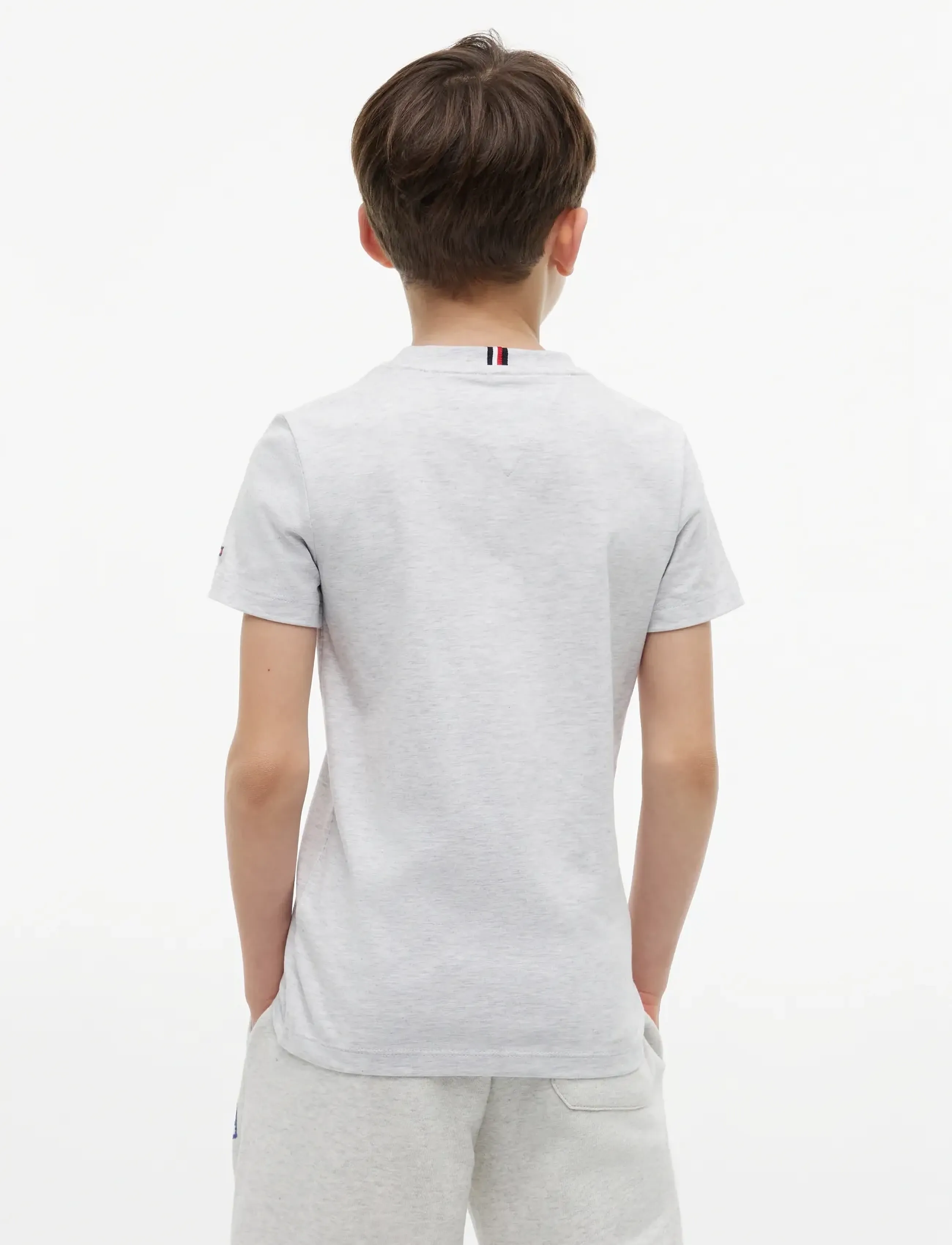 Tommy Hilfiger - OUTLINE FLAG GRAPHIC T-SHIRT SS - kortærmede t-shirts - light grey heather - 2