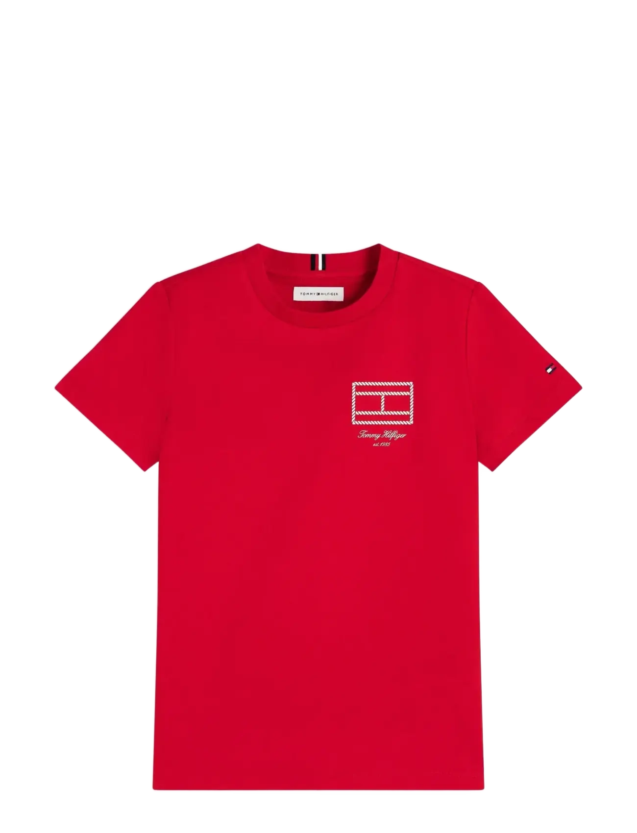 Tommy Hilfiger OUTLINE FLAG GRAPHIC T-SHIRT SS - Clothing - PRIMARY RED / red