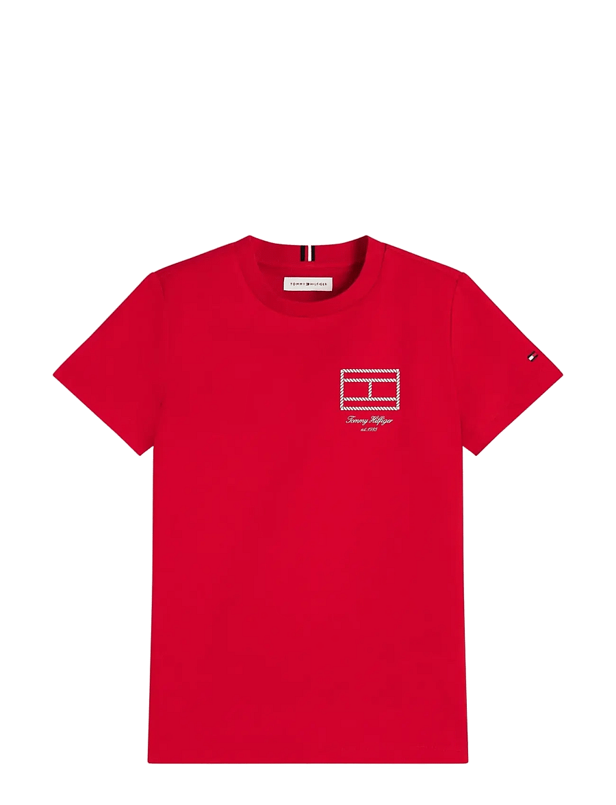 Tommy Hilfiger - OUTLINE FLAG GRAPHIC T-SHIRT SS - kurzärmelige - primary red - 1