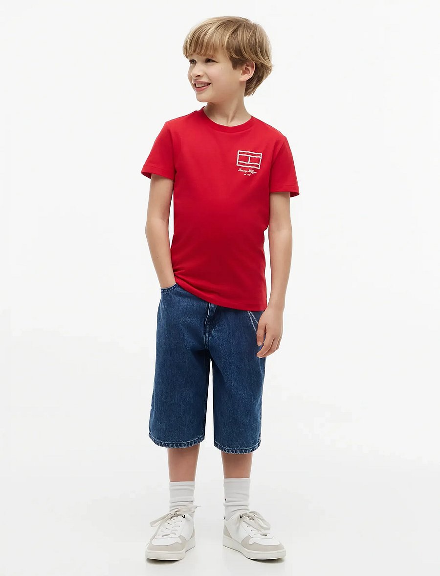 Tommy Hilfiger - OUTLINE FLAG GRAPHIC T-SHIRT SS - kurzärmelige - primary red - 3