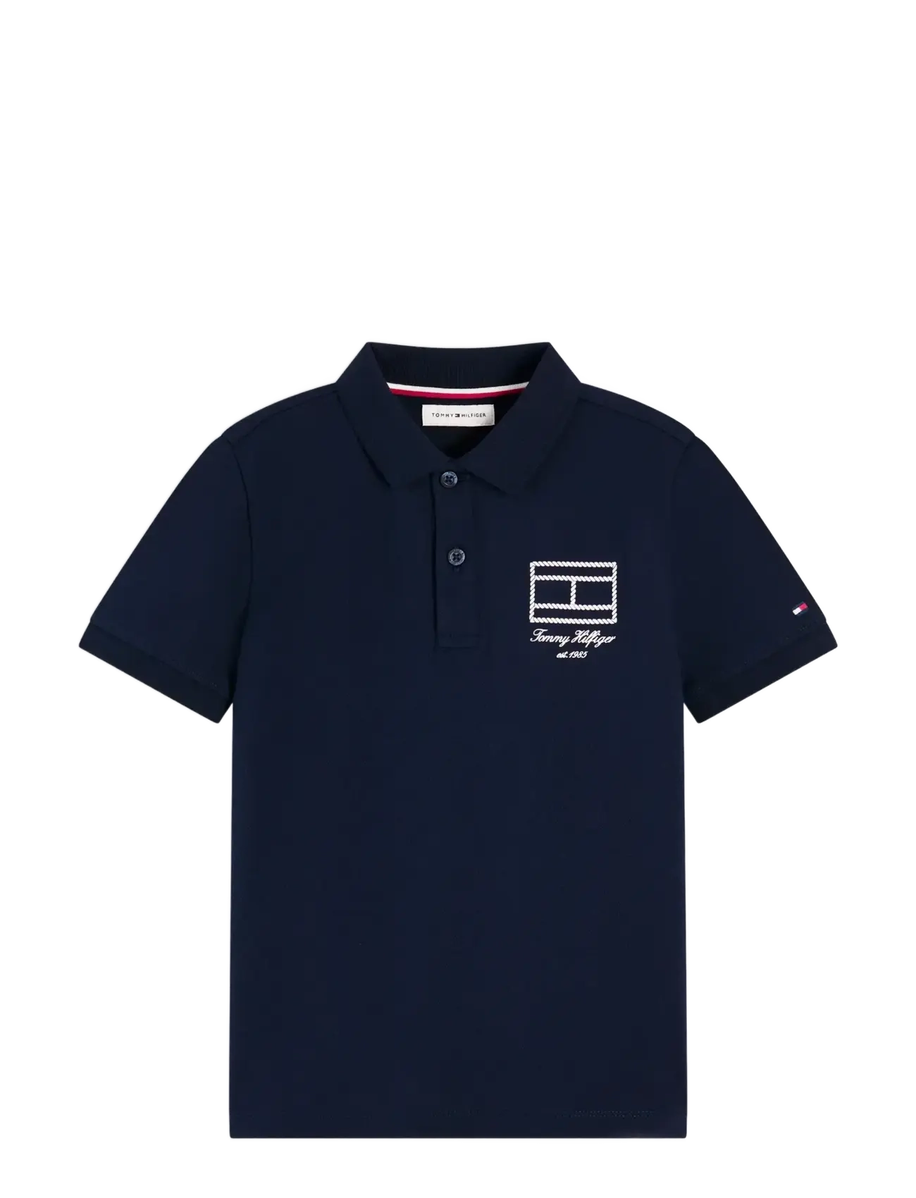 Tommy Hilfiger FLAG OUTLINE POLO SS - Overdele - DARK NIGHT NAVY / navy