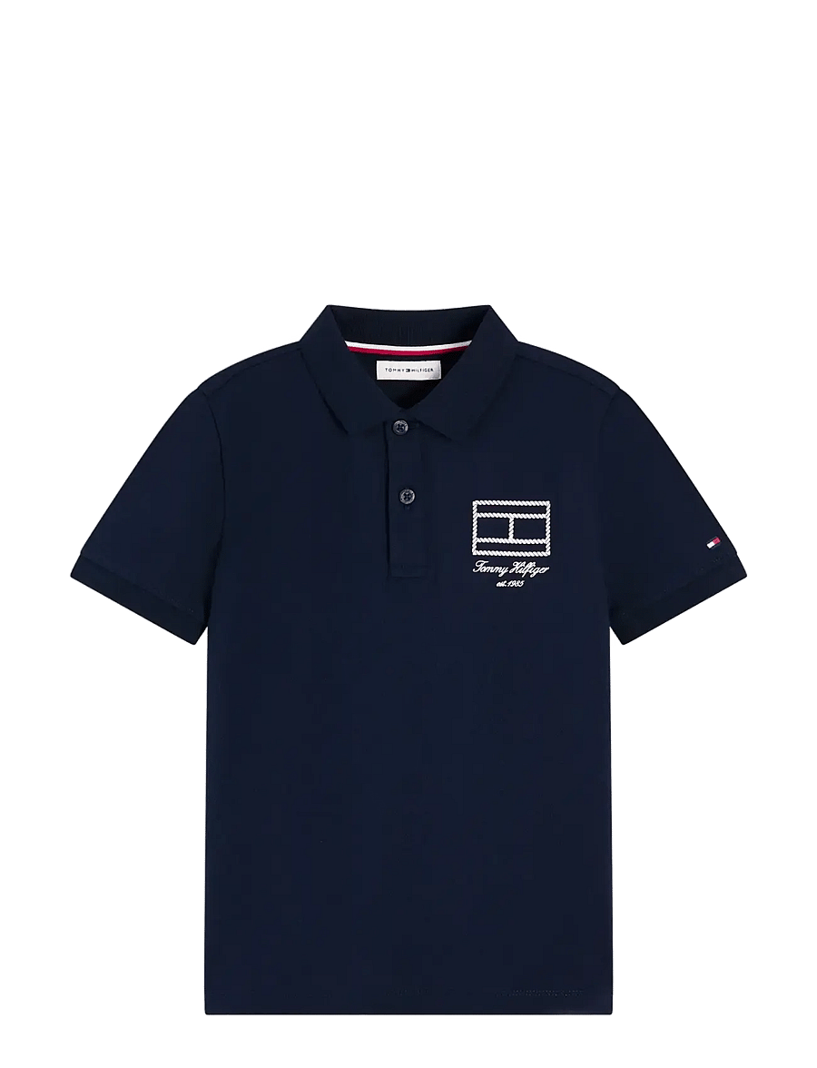 Tommy Hilfiger - FLAG OUTLINE POLO SS - kortærmede poloer - dark night navy - 1