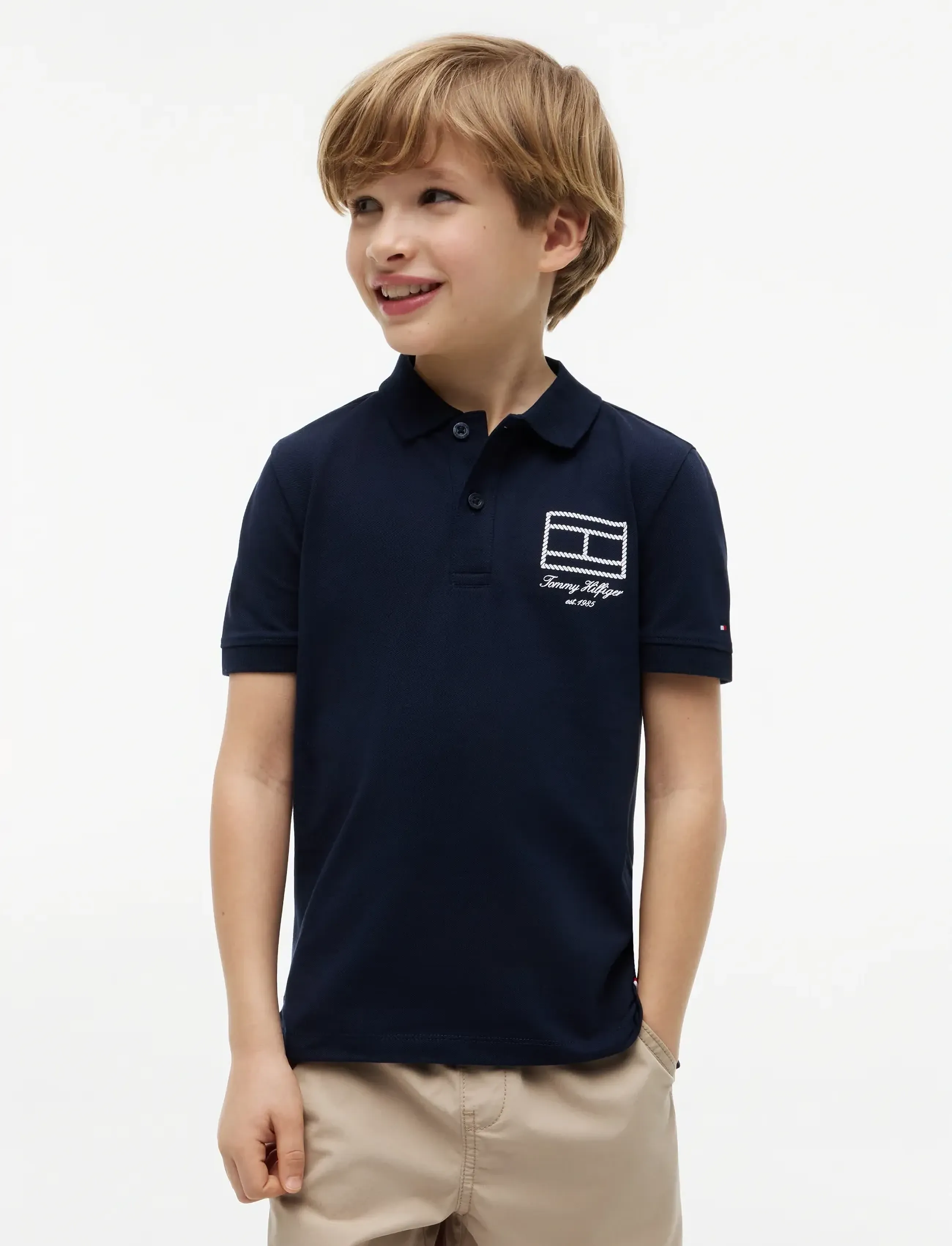 Tommy Hilfiger FLAG OUTLINE POLO SS - Pikéer - DARK NIGHT NAVY / navy