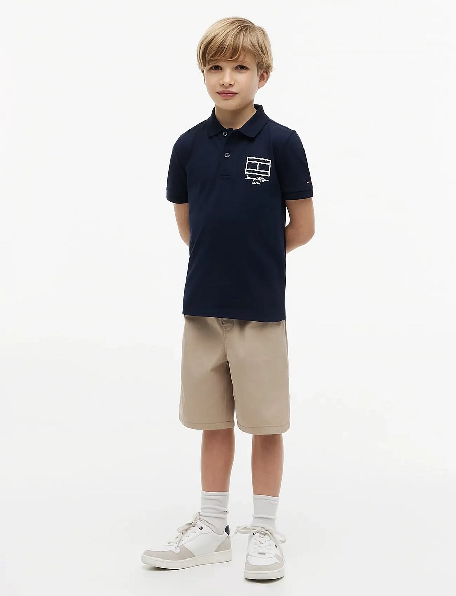 Tommy Hilfiger - FLAG OUTLINE POLO SS - kortærmede poloer - dark night navy - 4