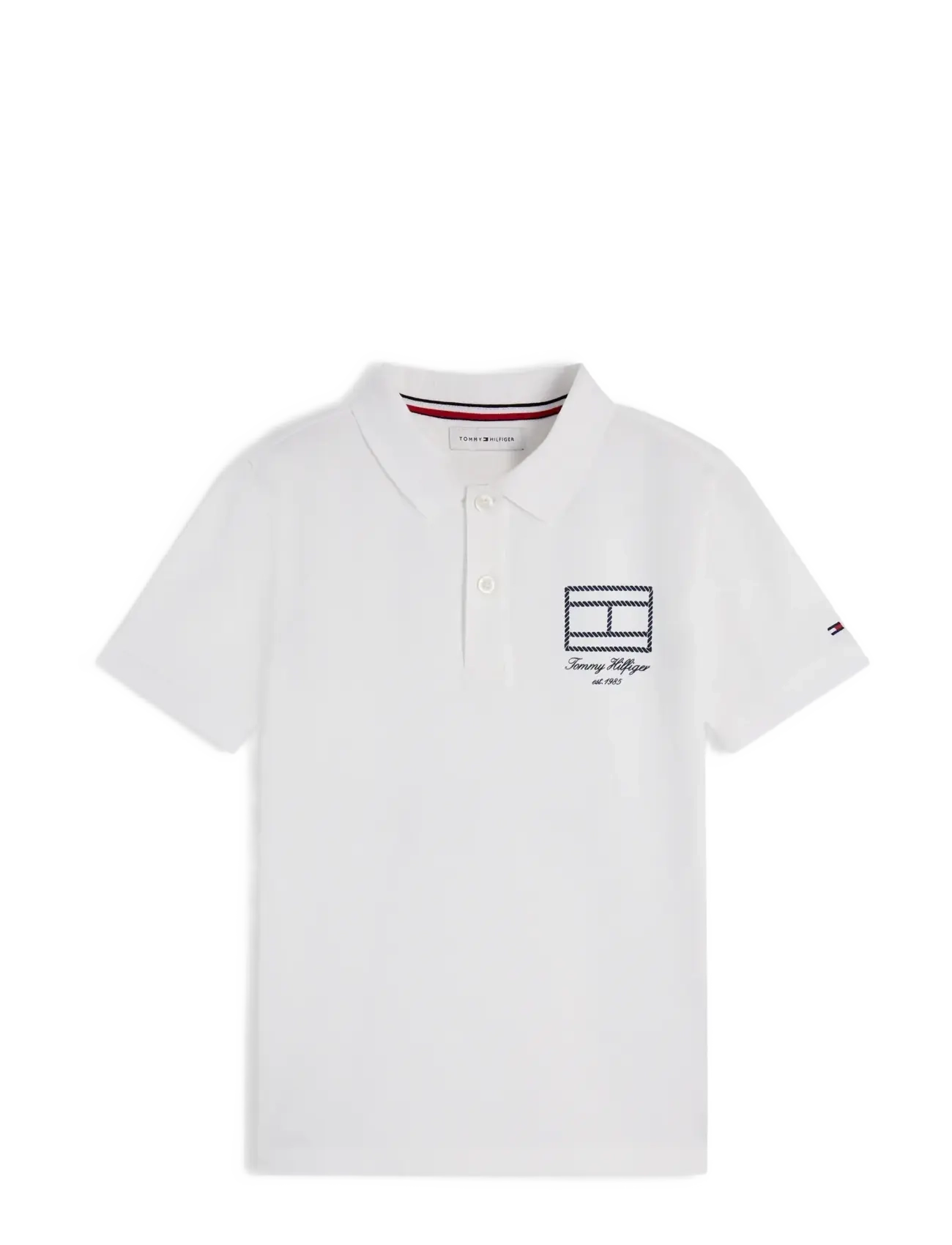TOMMY HILFIGER Flag Outline Polo Ss Weiß - 176 - Kinder