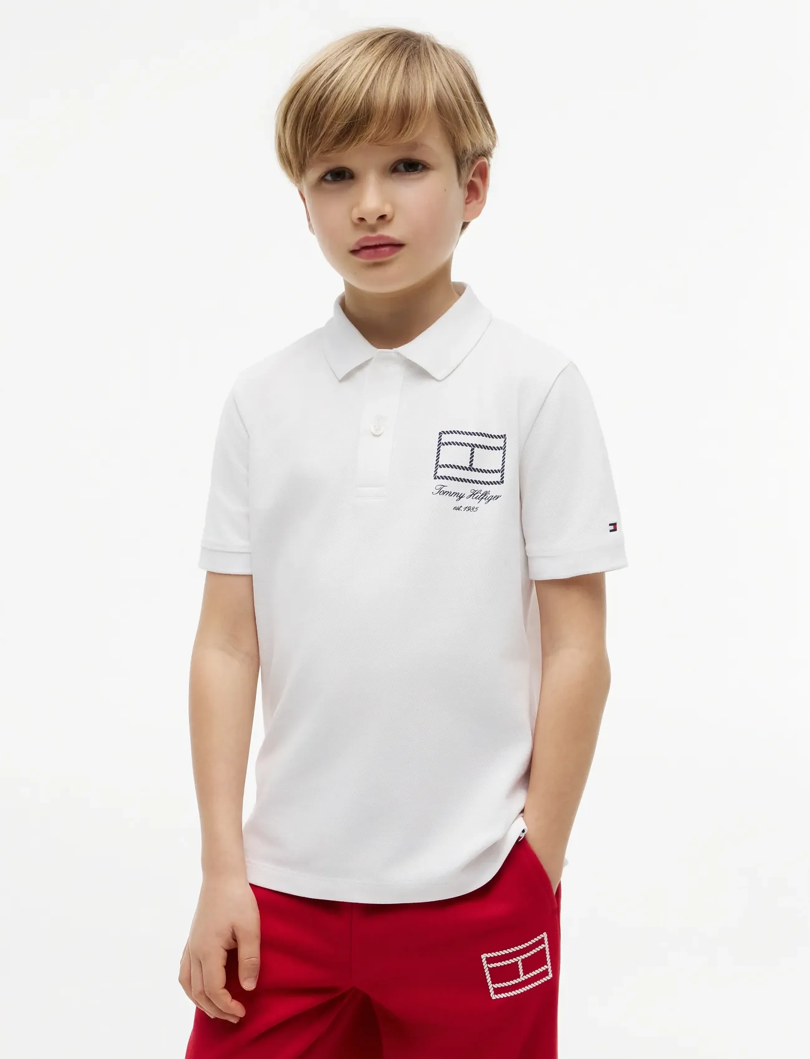 Tommy Hilfiger FLAG OUTLINE POLO SS - Pikéer - WHITE / white