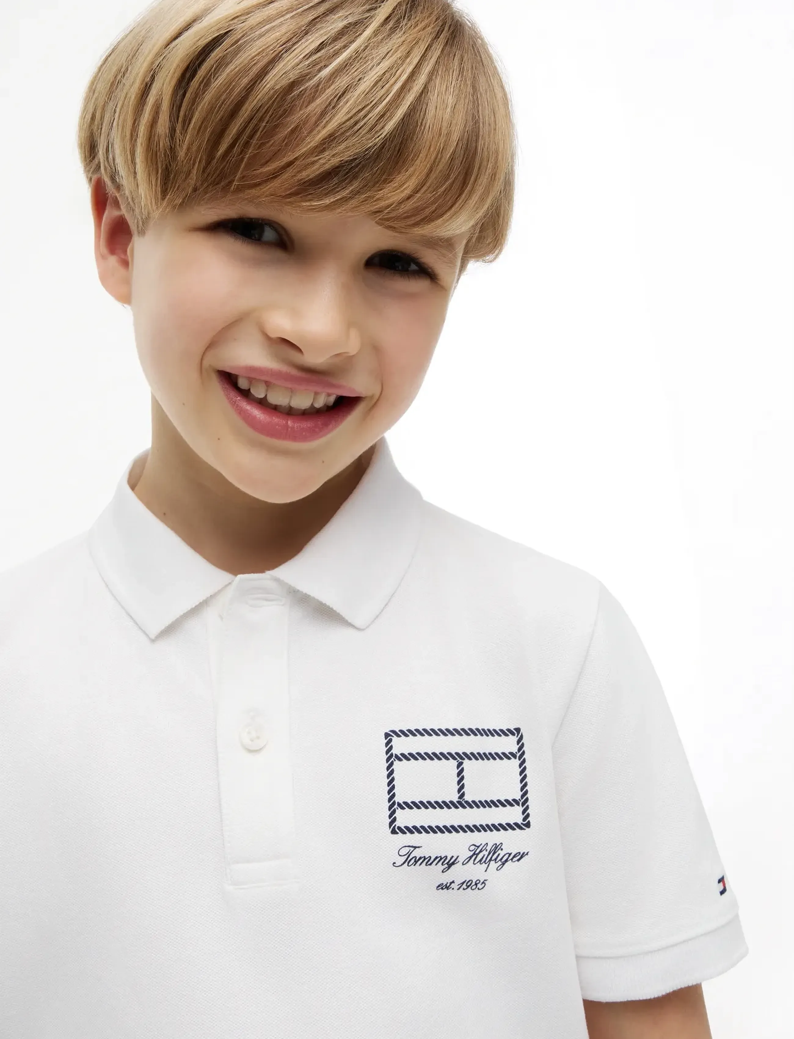 Tommy Hilfiger - FLAG OUTLINE POLO SS - kortærmede poloer - white - 4