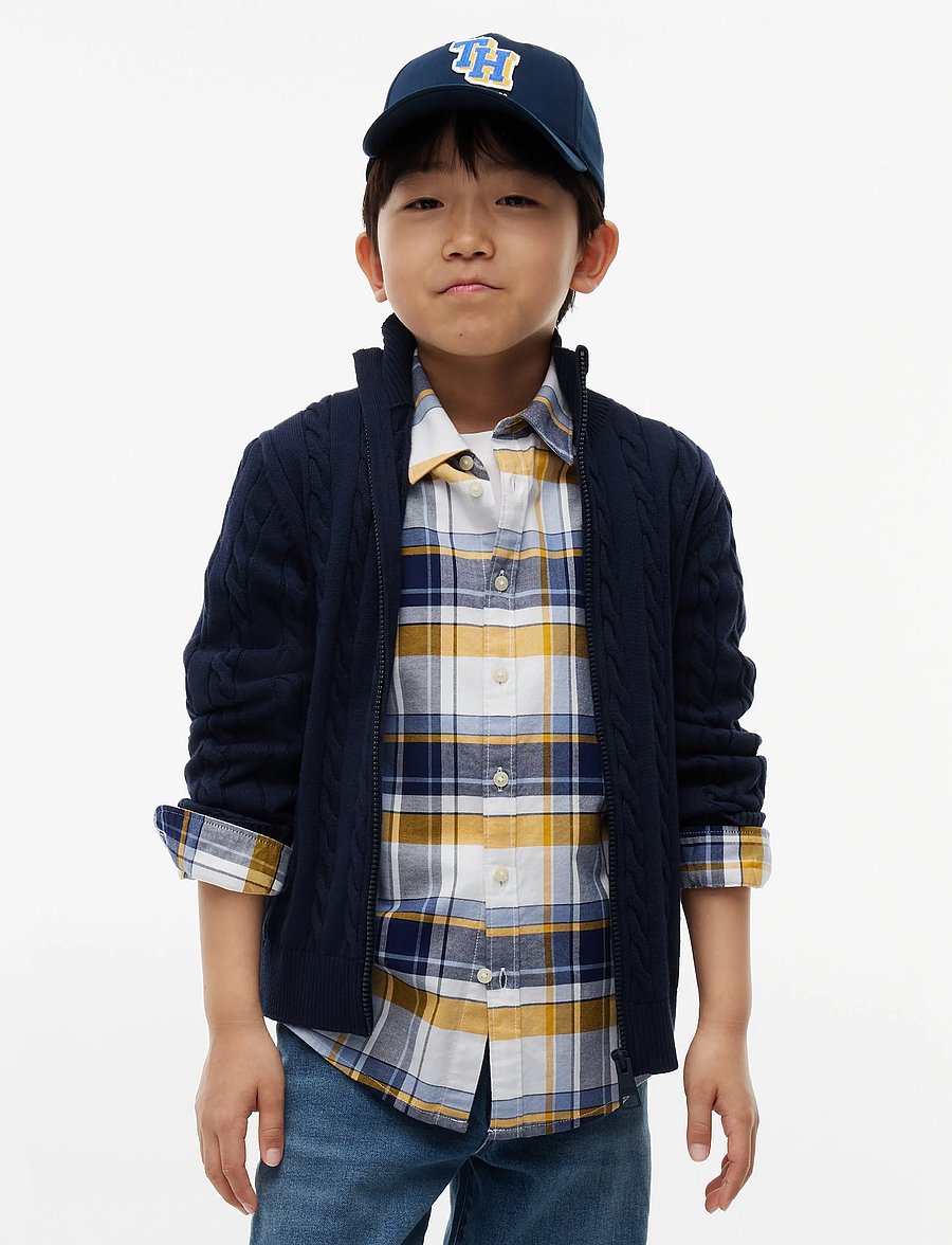 Tommy Hilfiger - COTTON CABLE FULL ZIP - kardiganid - dark blue - 0
