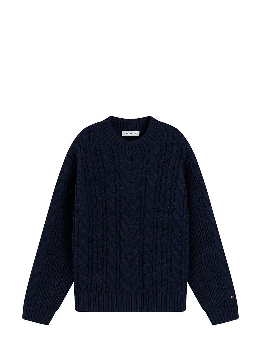 Tommy Hilfiger - HEAVY COTTON CABLE SWEATER - jumpers - dark blue - 1