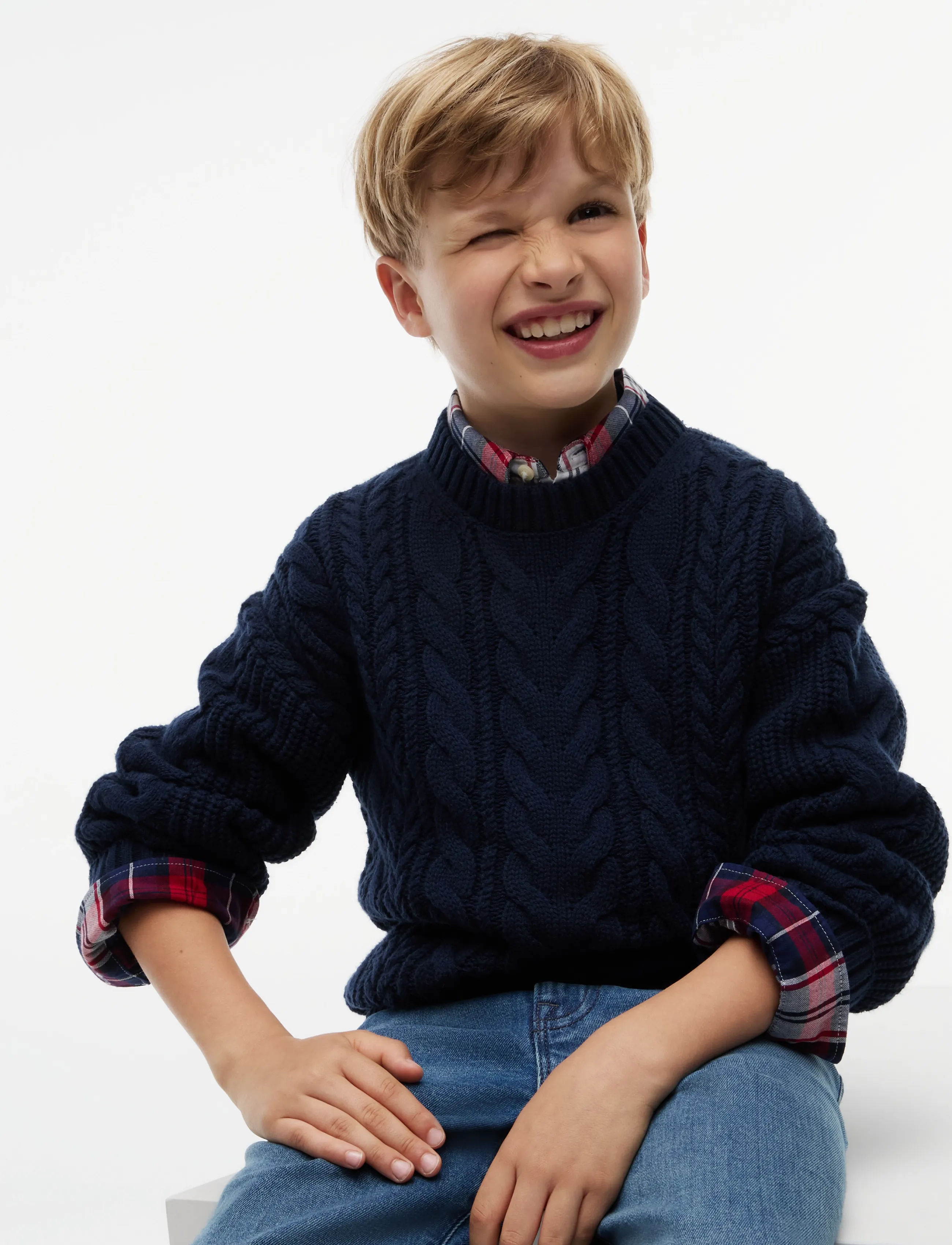 Tommy Hilfiger - HEAVY COTTON CABLE SWEATER - jumpers - dark blue - 3
