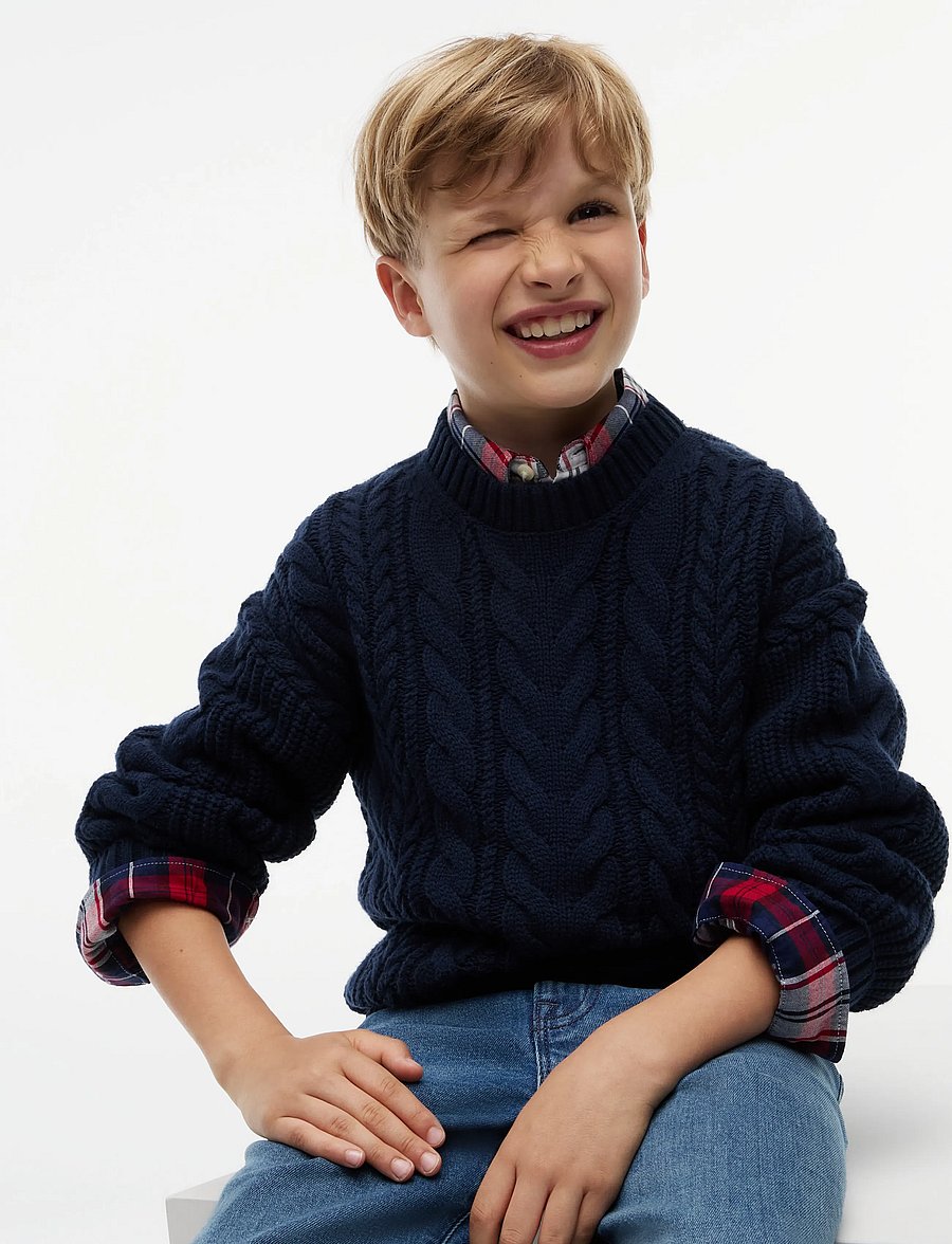 Tommy Hilfiger - HEAVY COTTON CABLE SWEATER - jumpers - dark blue - 3