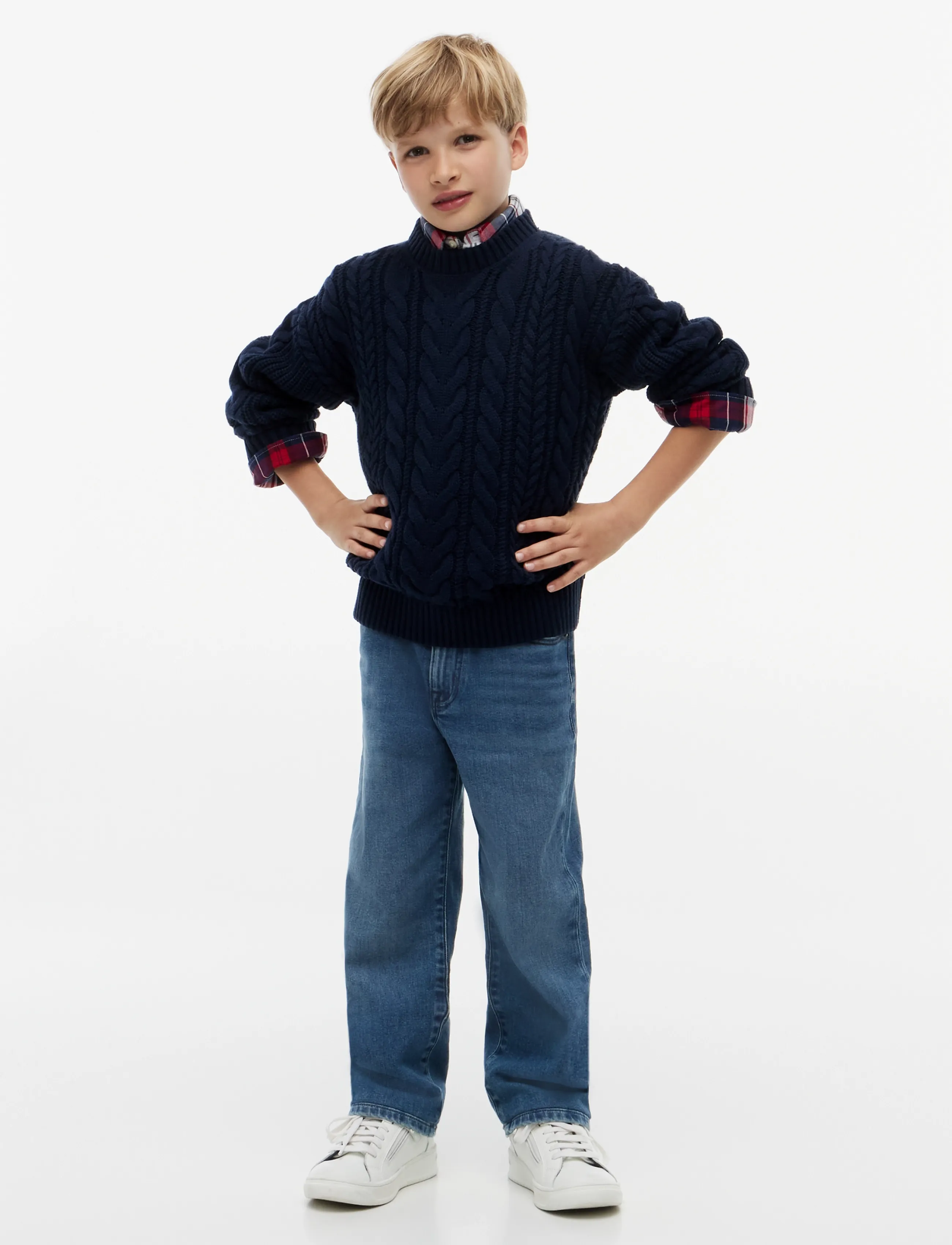 Tommy Hilfiger - HEAVY COTTON CABLE SWEATER - jumpers - dark blue - 4