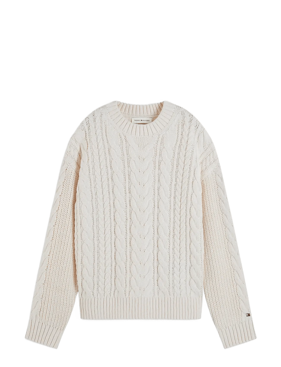 Tommy Hilfiger - HEAVY COTTON CABLE SWEATER - džemprid - ivory petal - 1
