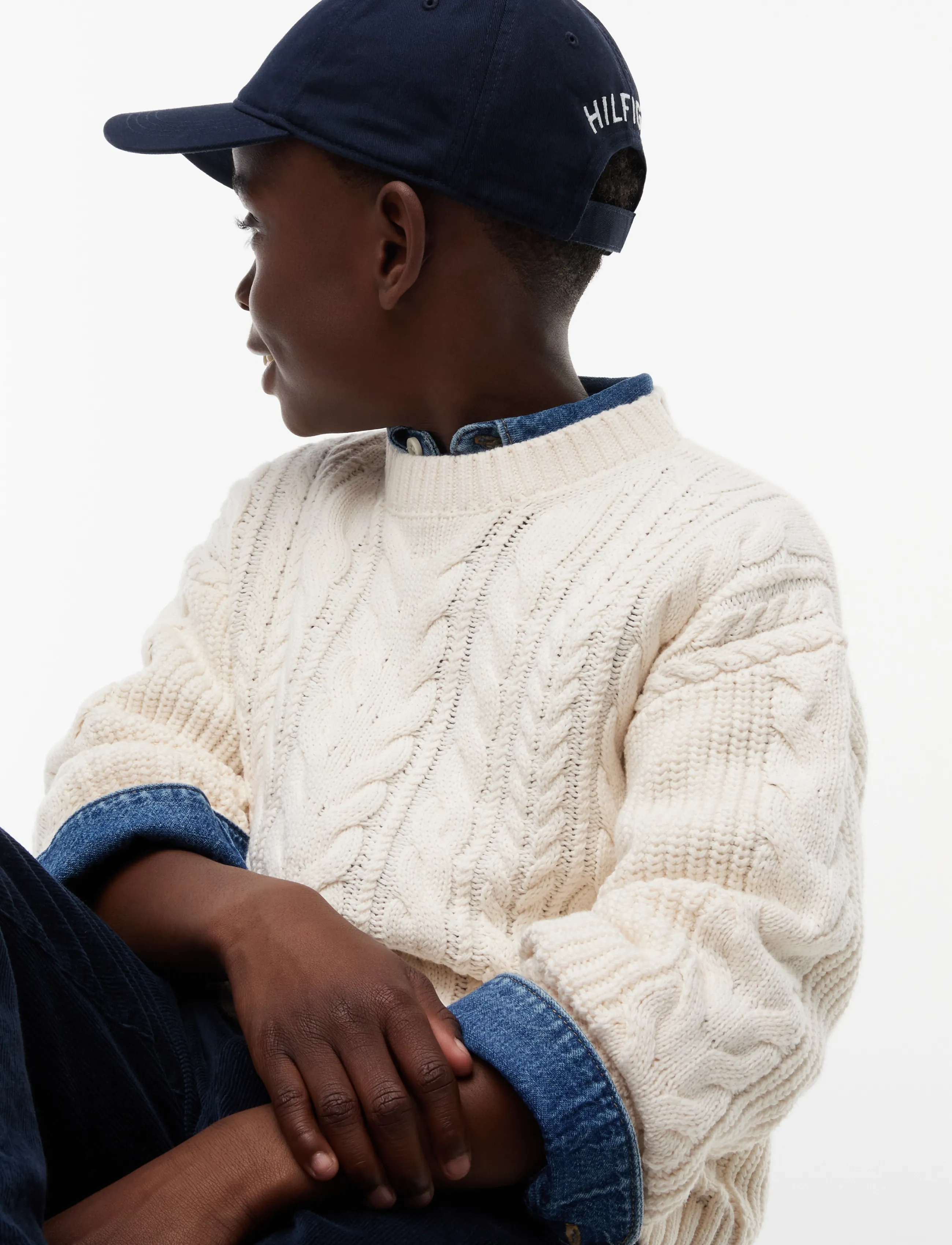 Tommy Hilfiger - HEAVY COTTON CABLE SWEATER - džemprid - ivory petal - 3