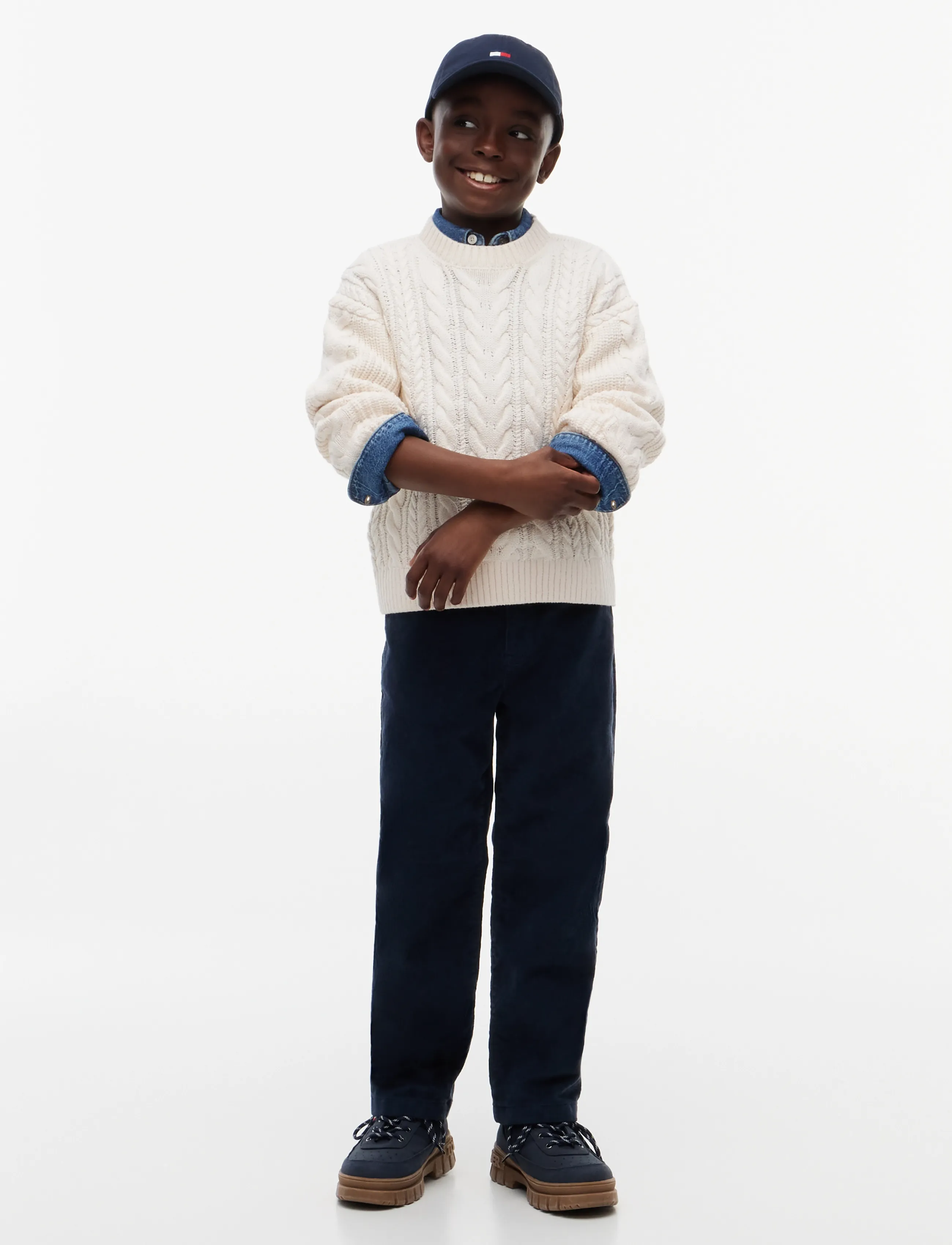 Tommy Hilfiger - HEAVY COTTON CABLE SWEATER - džemprid - ivory petal - 4