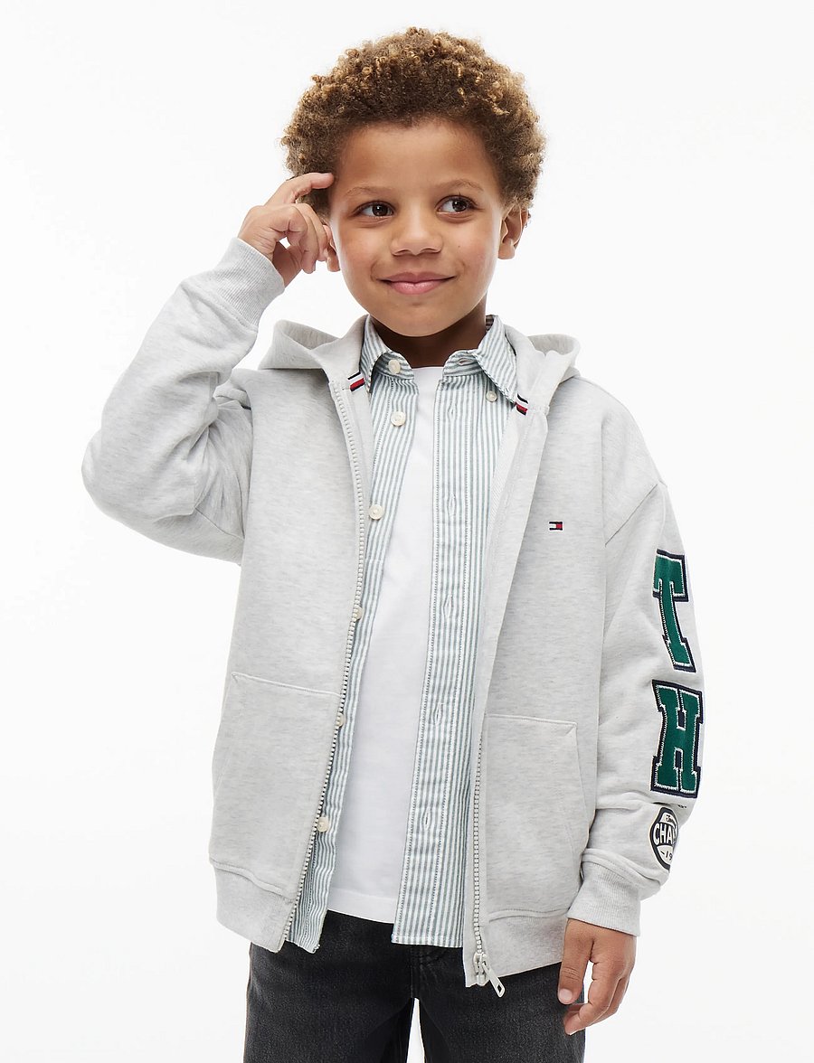 Tommy Hilfiger - BRAND LOVE FZ HOODIE - dressipluusid - grey heather - 0