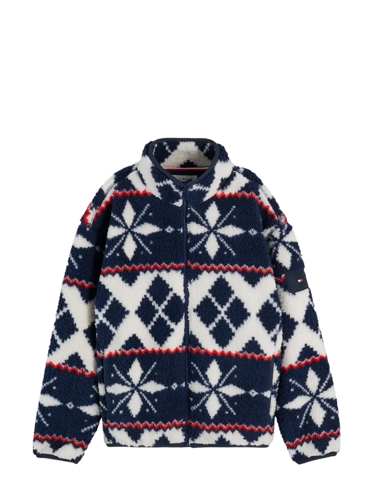 Tommy Hilfiger FESTIVE POLAR JACKET - Fliisid - OFF WHITE / navy