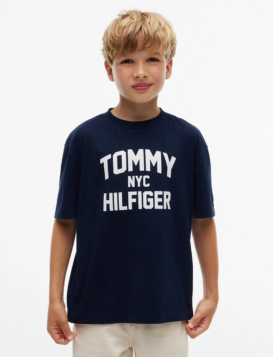 Tommy Hilfiger - BRAND LOVE SS - lyhythihaiset t-paidat - dark blue - 0