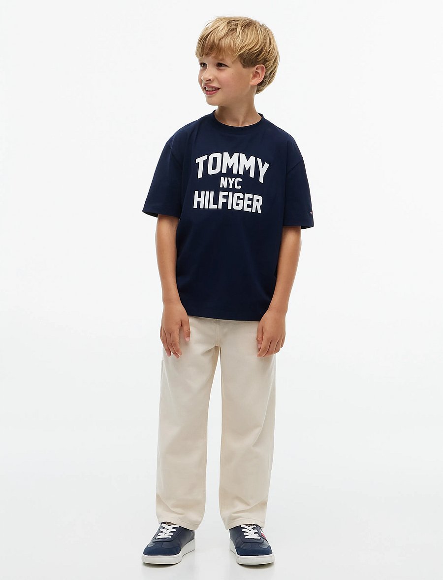 Tommy Hilfiger - BRAND LOVE SS - lyhythihaiset t-paidat - dark blue - 4