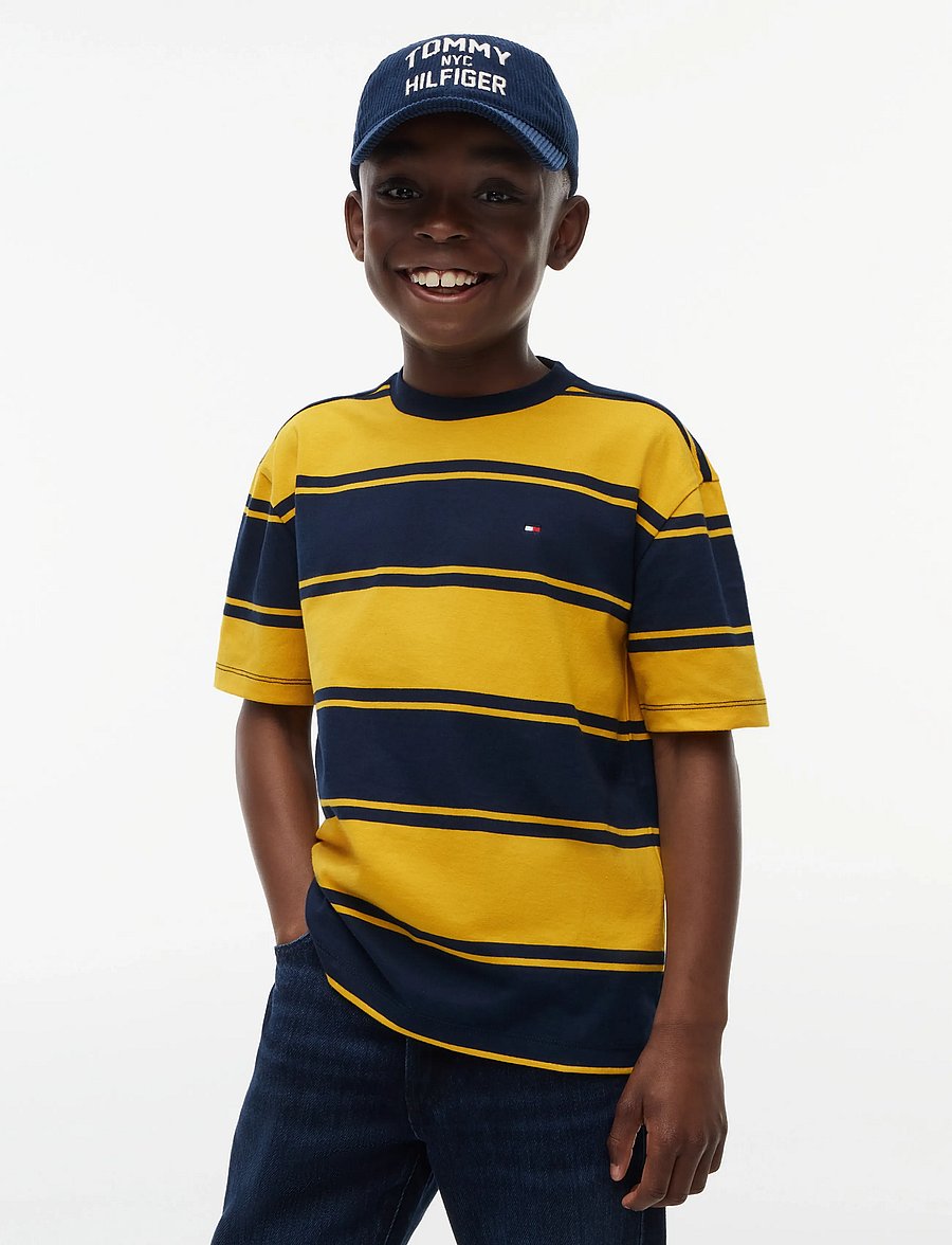 Tommy Hilfiger - ESSENTIAL STRIPE TEE SS - kurzärmelige - countryside yellow - 0
