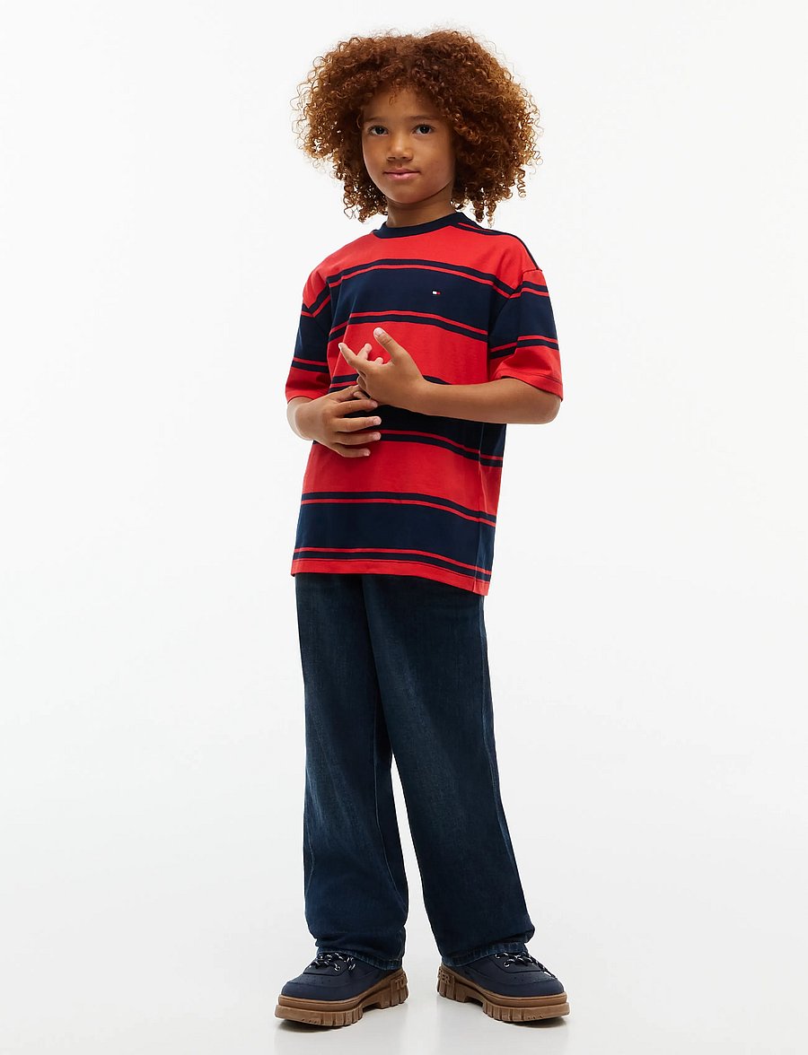 Tommy Hilfiger - ESSENTIAL STRIPE TEE SS - lühikeste varrukatega t-särgid - red glare - 4