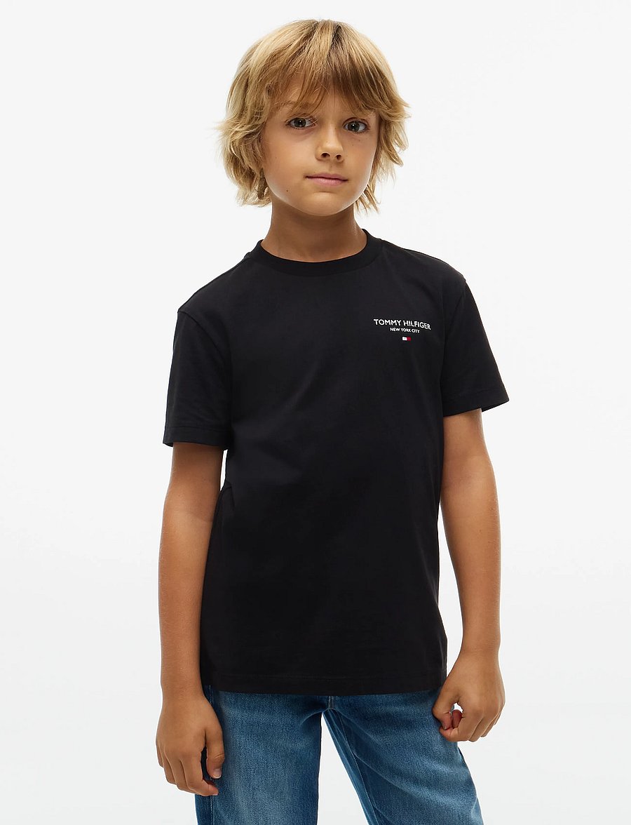 Tommy Hilfiger - ESSENTIAL LOGO TEE SS - kurzärmelige - black - 0