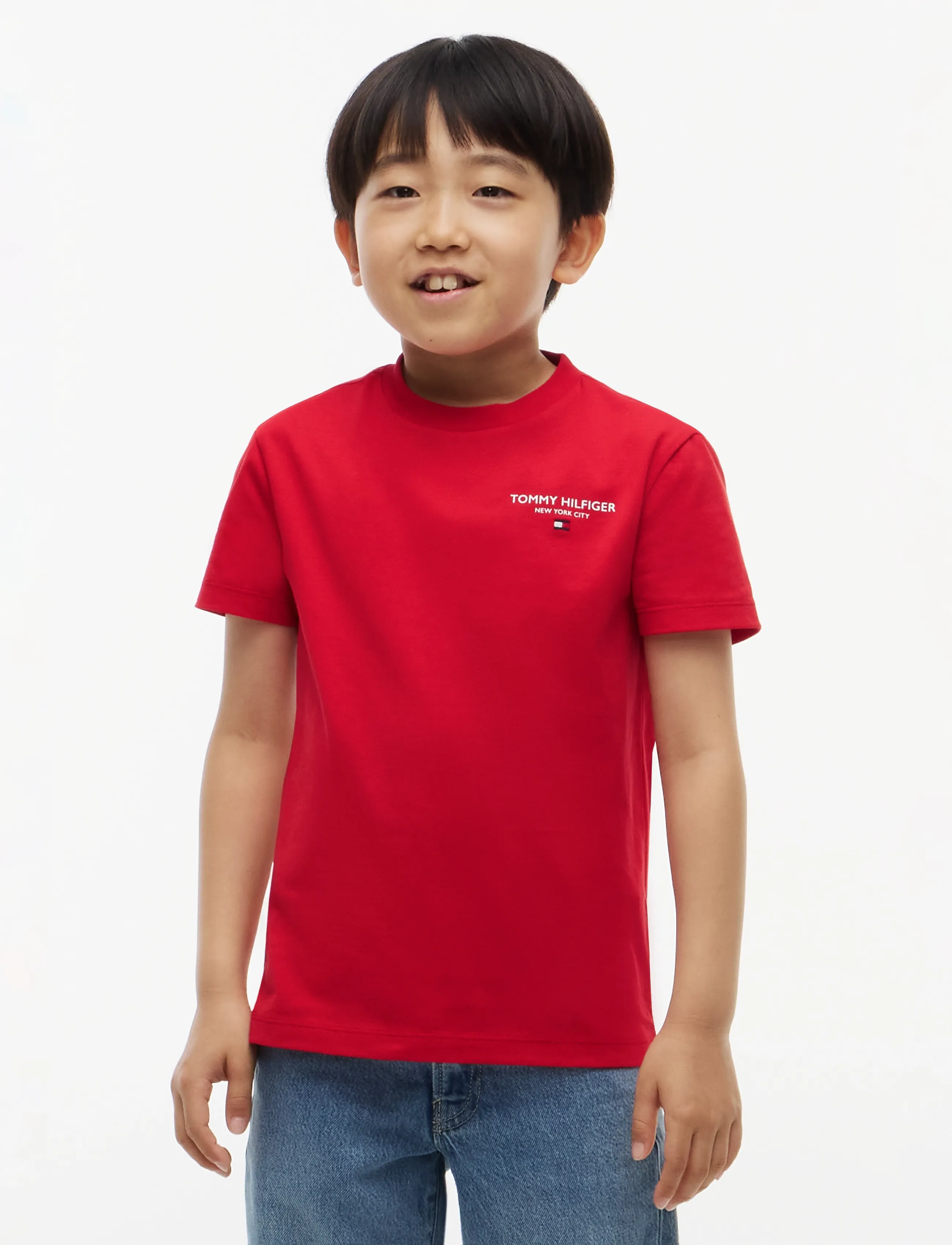 Tommy Hilfiger ESSENTIAL LOGO TEE SS - Toppar & T-shirts - RED GLARE / red