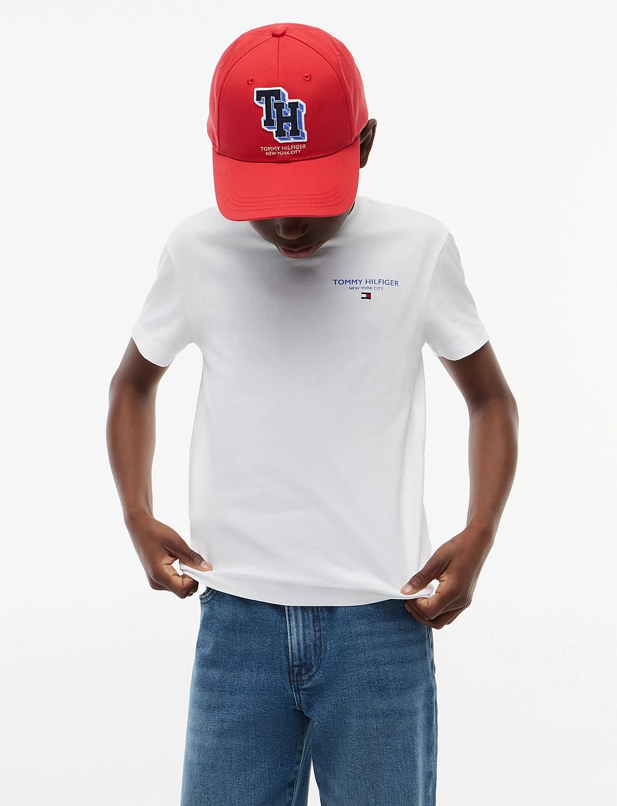 Tommy Hilfiger - ESSENTIAL LOGO TEE SS - kurzärmelige - white - 0