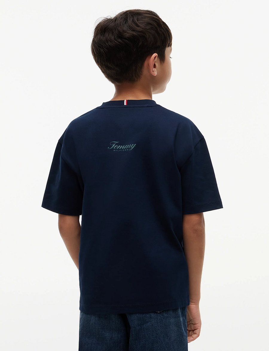 Tommy Hilfiger - FLAG GRAFITTI TEE SS - t-krekli ar īsām piedurknēm - dark blue - 2