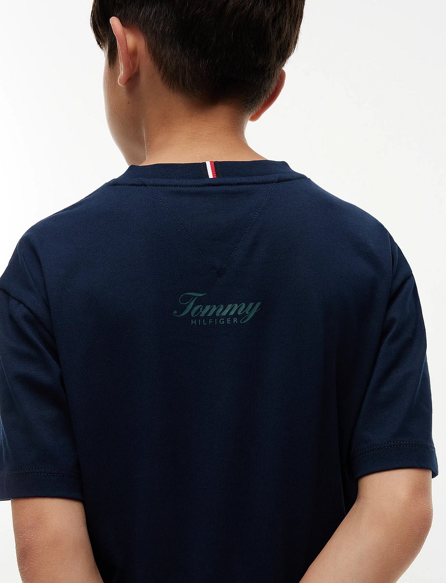 Tommy Hilfiger - FLAG GRAFITTI TEE SS - t-krekli ar īsām piedurknēm - dark blue - 3
