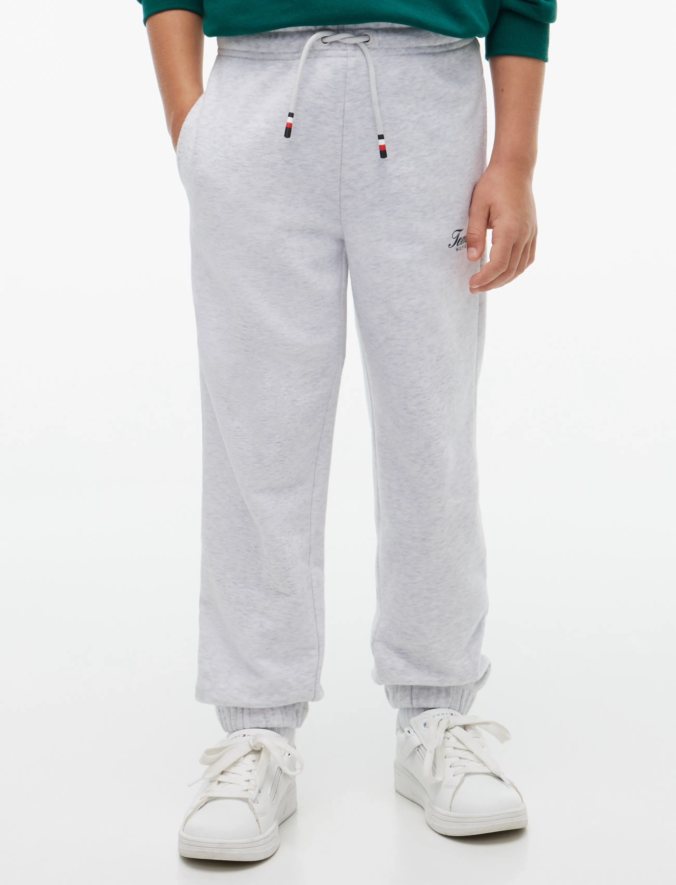 Tommy Hilfiger FLAG GRAFFITI SWEATPANT - Hosen - GREY HEATHER / grey