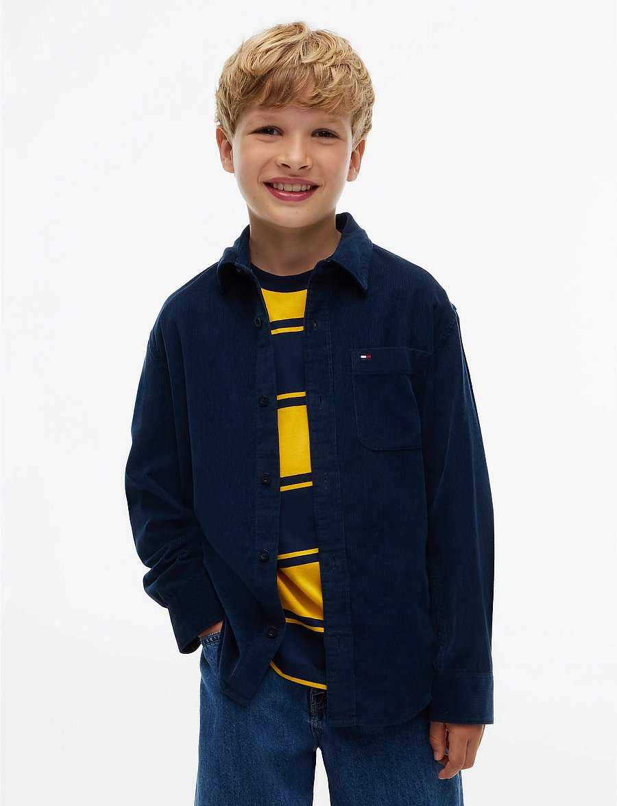 Tommy Hilfiger - CORD SHIRT - langärmlige hemden - dark blue - 0