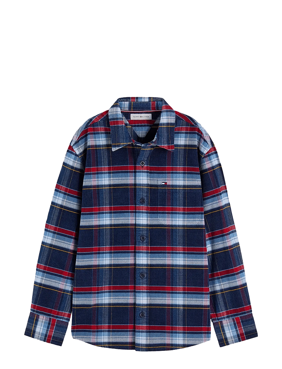 Tommy Hilfiger - CORDUROY CHECK GRAPHIC SHIRT - langärmlige hemden - blue check 03 - 1