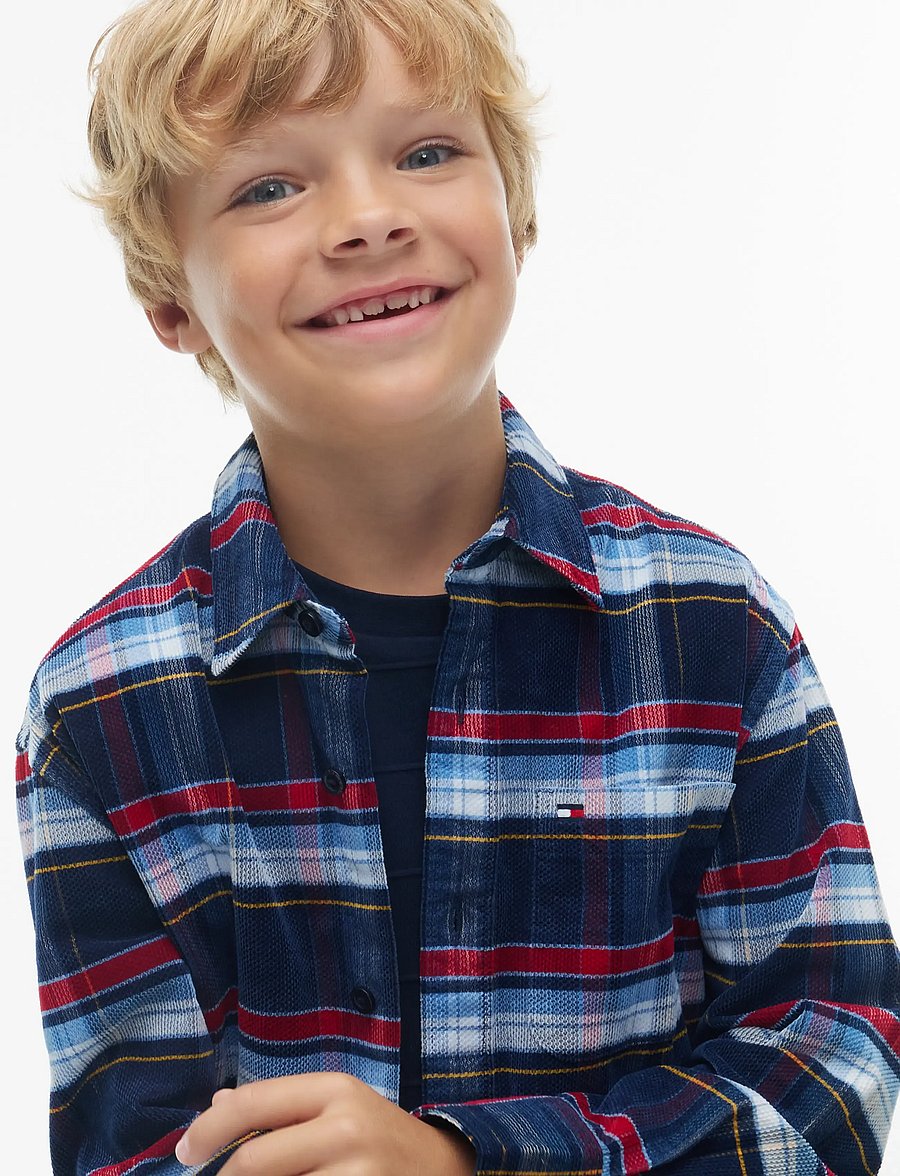 Tommy Hilfiger - CORDUROY CHECK GRAPHIC SHIRT - langärmlige hemden - blue check 03 - 3