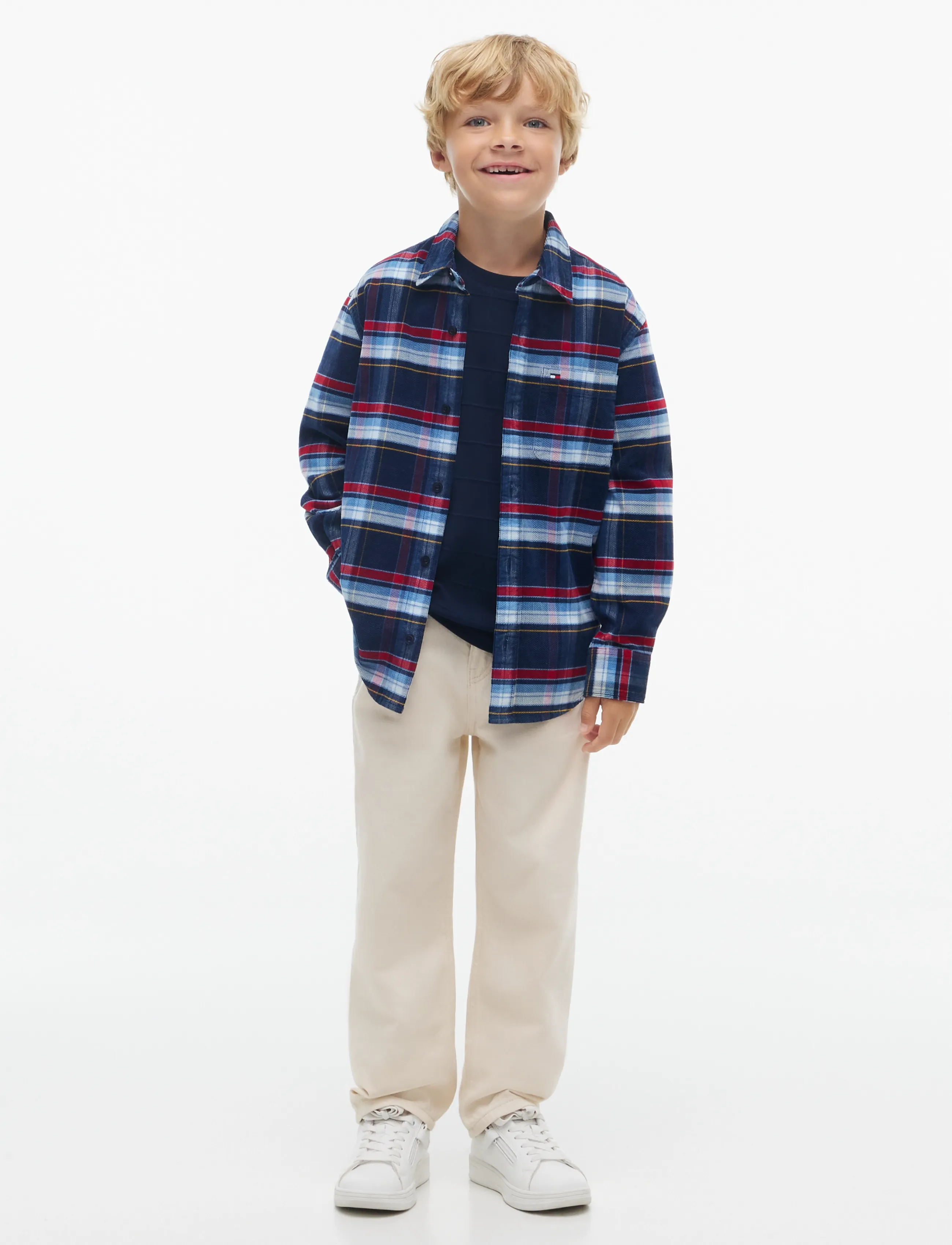 Tommy Hilfiger - CORDUROY CHECK GRAPHIC SHIRT - blue check 03 - 4